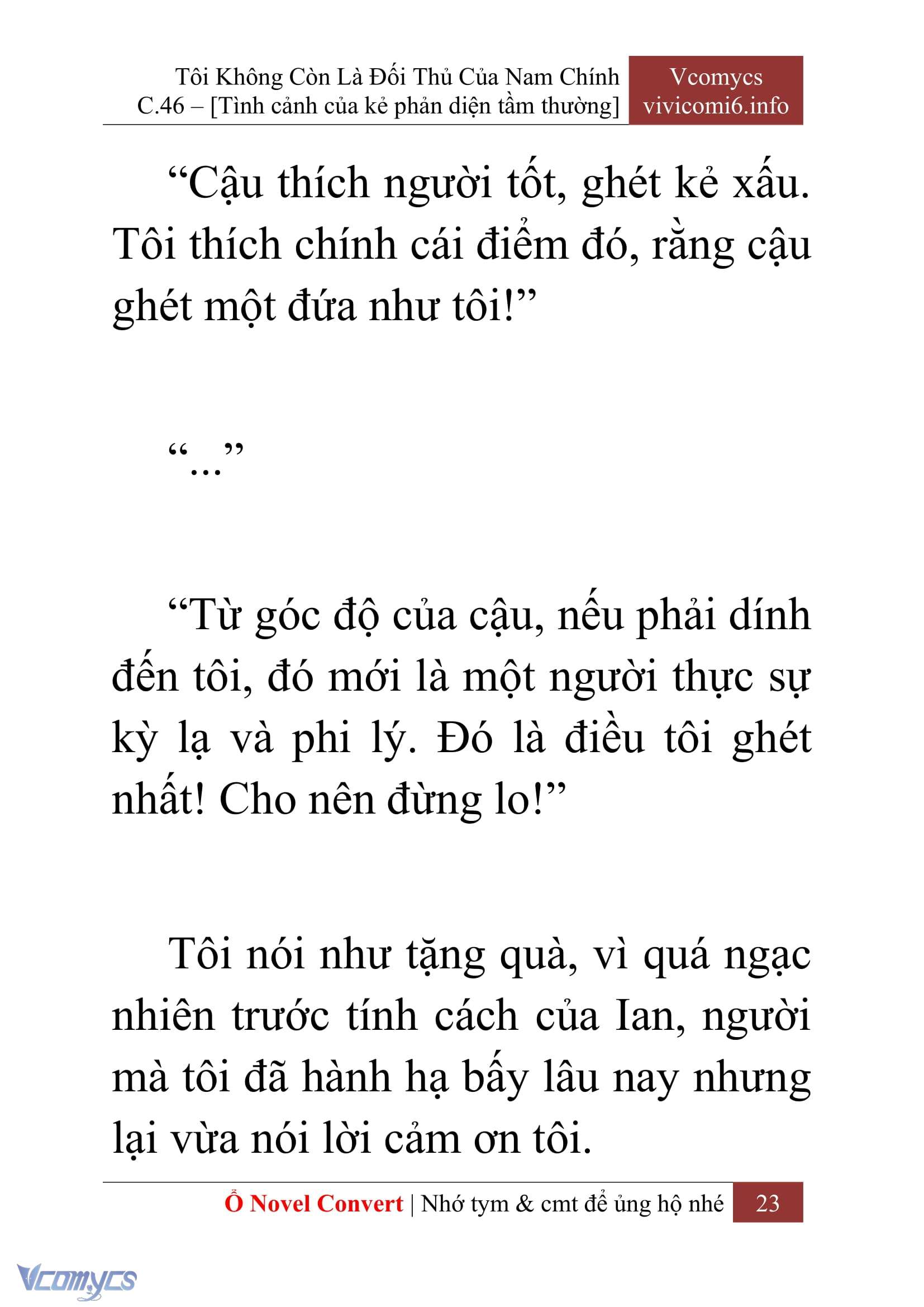 [Novel] Tôi Không Còn Là Đối Thủ Của Nam Chính Chap 46 - Trang 2