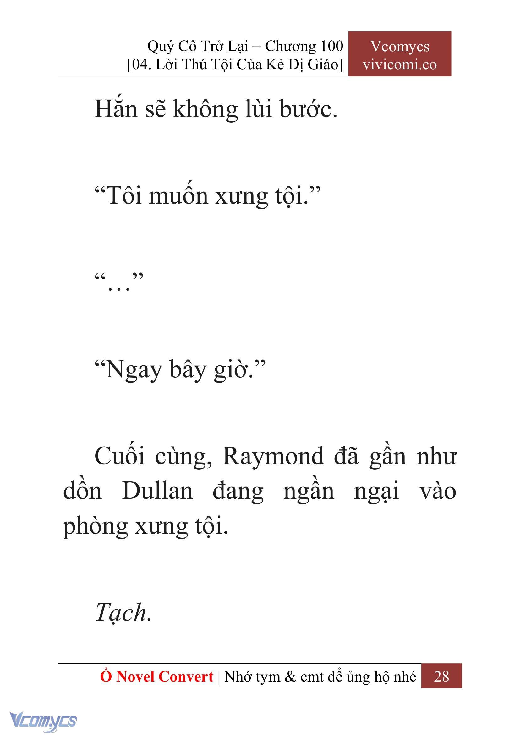 [Novel] Quý Cô Trở Lại Chap 100 - Next 