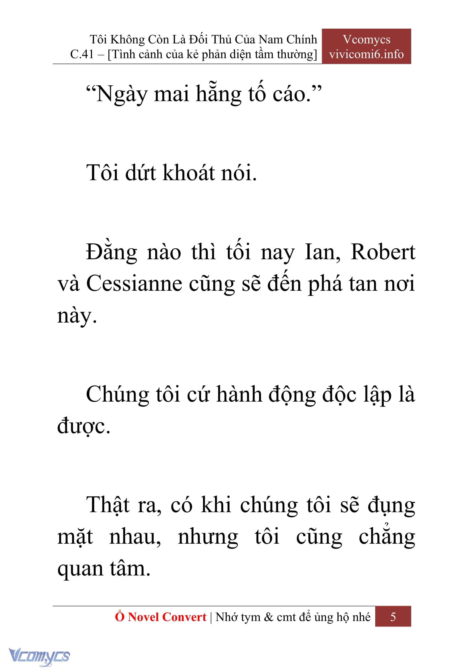 [Novel] Tôi Không Còn Là Đối Thủ Của Nam Chính Chap 41 - Trang 2