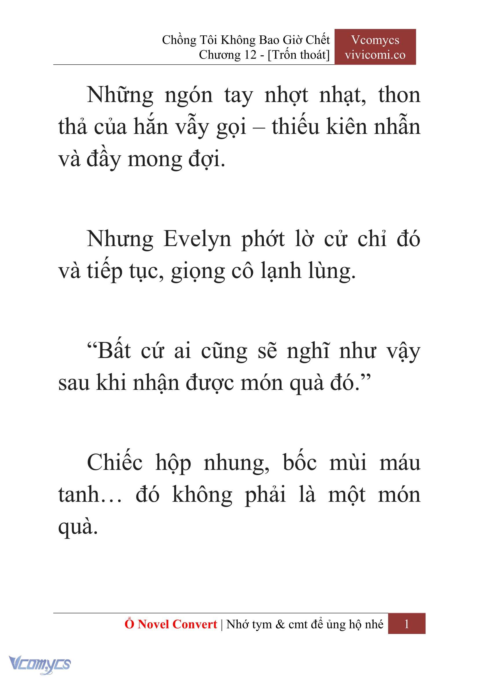 [Novel] Chồng Tôi Không Bao Giờ Chết Chap 12 - Next Chap 13