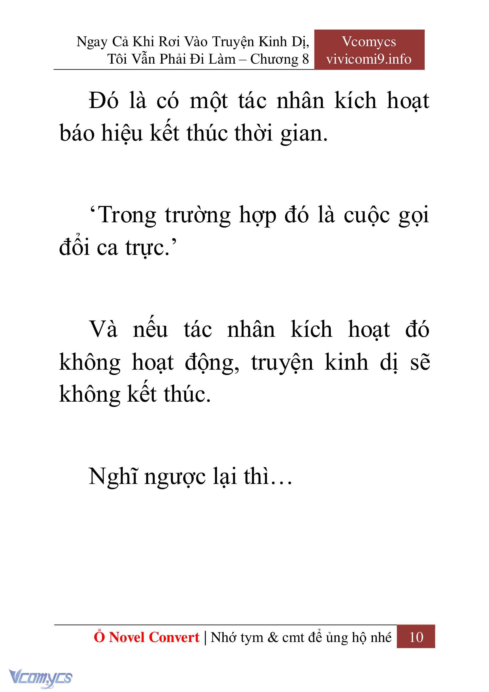 [Novel] Ngay Cả Khi Rơi Vào Truyện Kinh Dị, Tôi Vẫn Phải Đi Làm Chap 8 - Next Chap 9