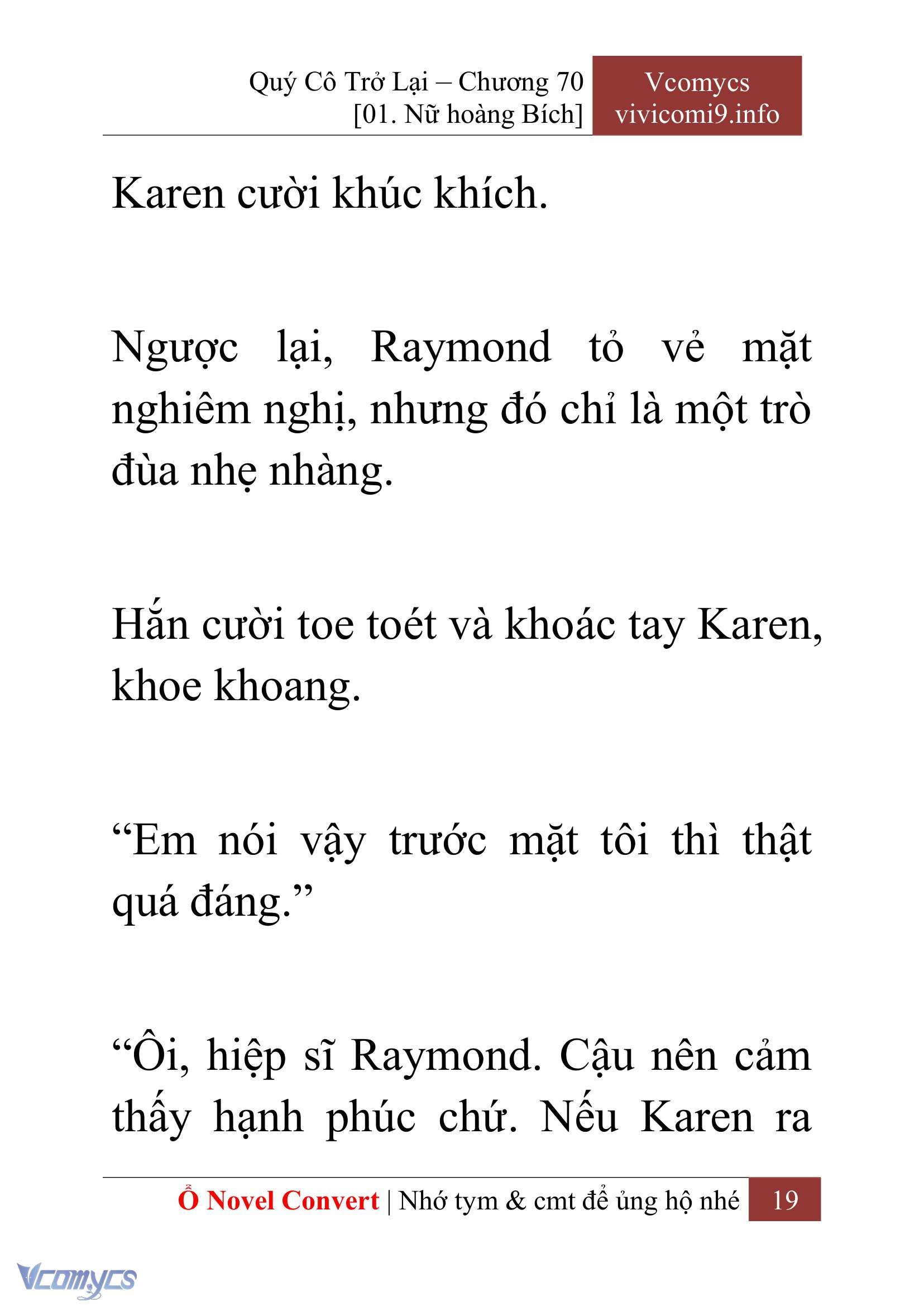 [Novel] Quý Cô Trở Lại Chap 70 - Next Chap 71