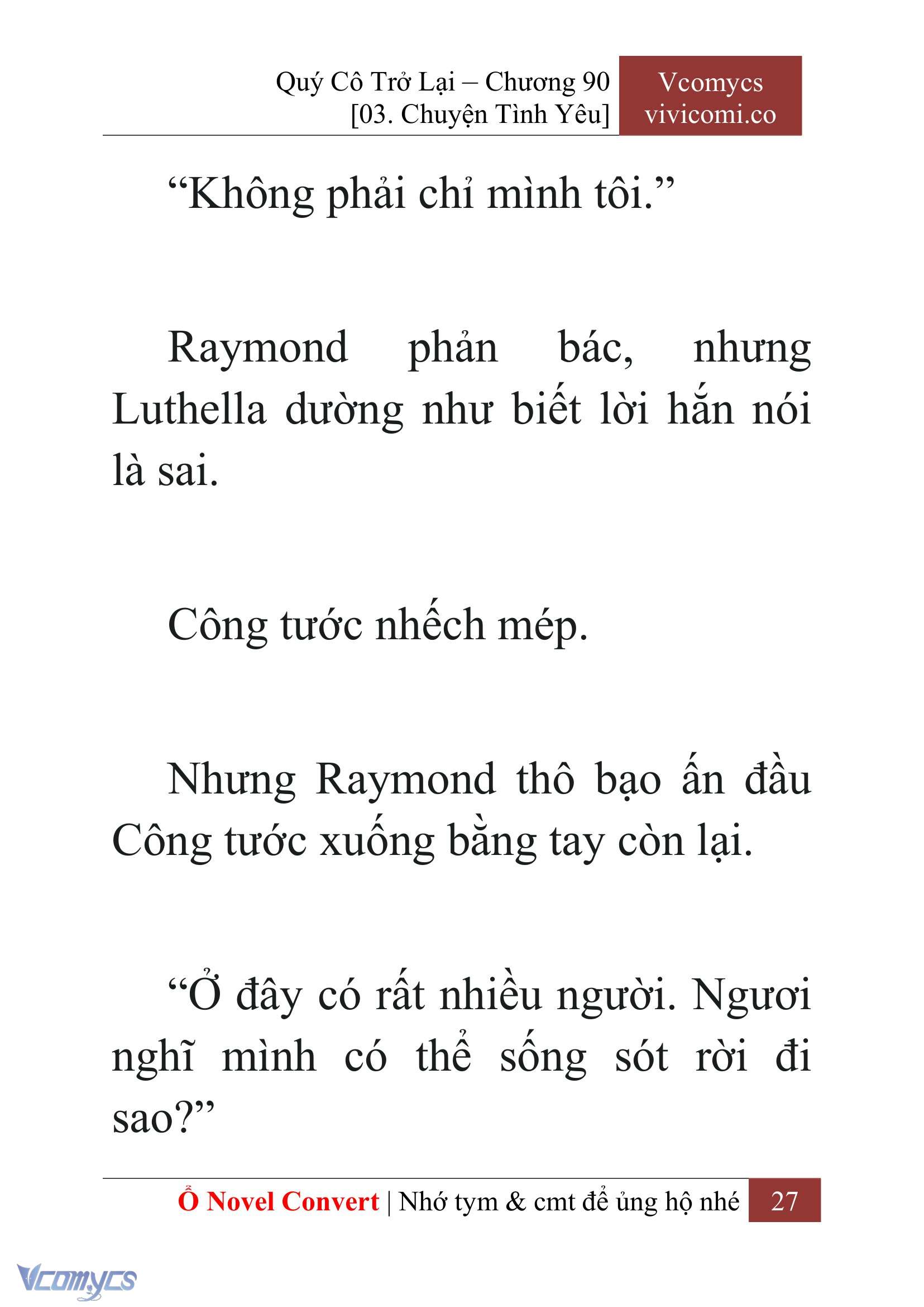 [Novel] Quý Cô Trở Lại Chap 90 - Next Chap 91