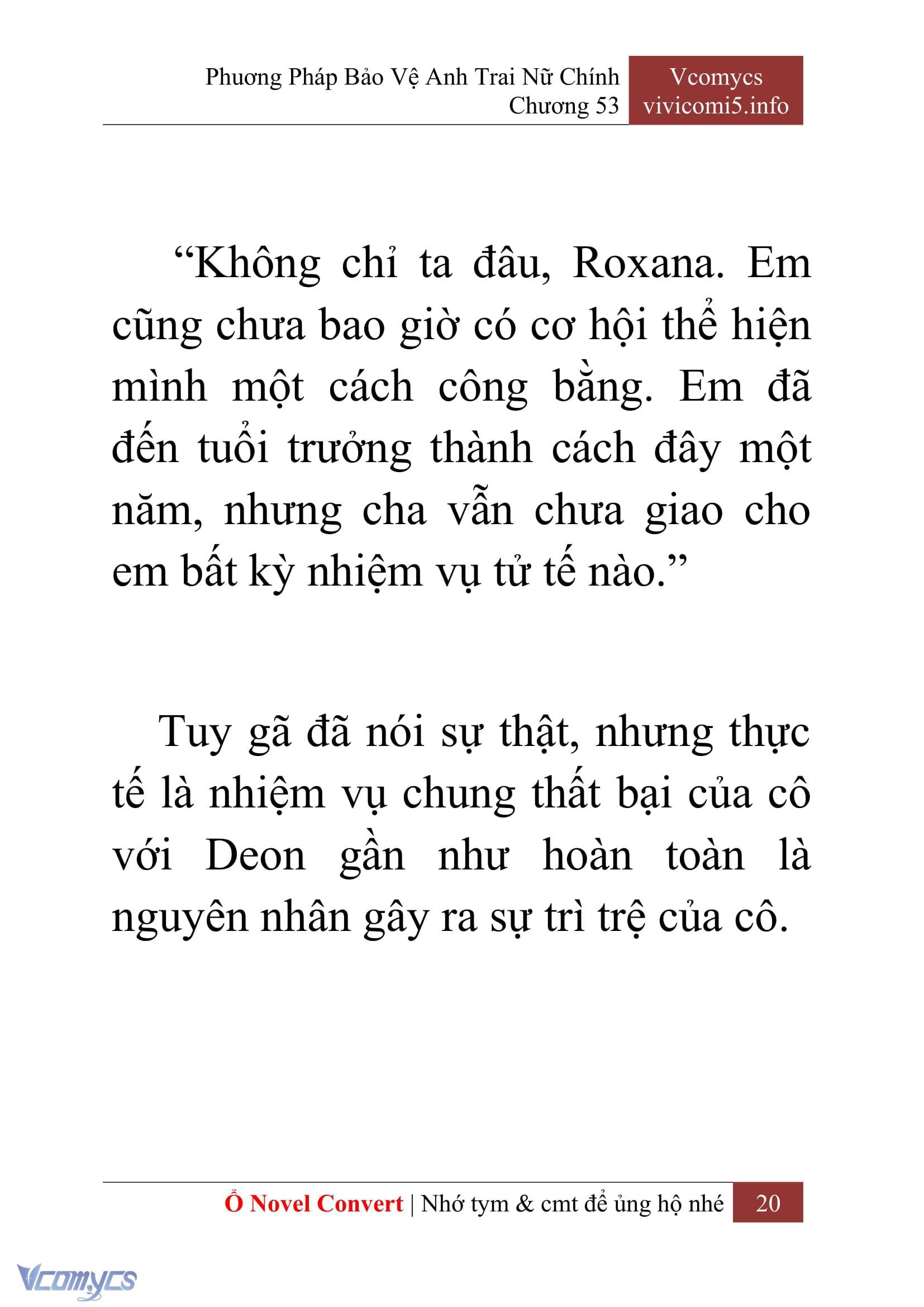 [Novel] Phương Pháp Bảo Vệ Anh Trai Nữ Chính Chap 53 - Next Chap 54