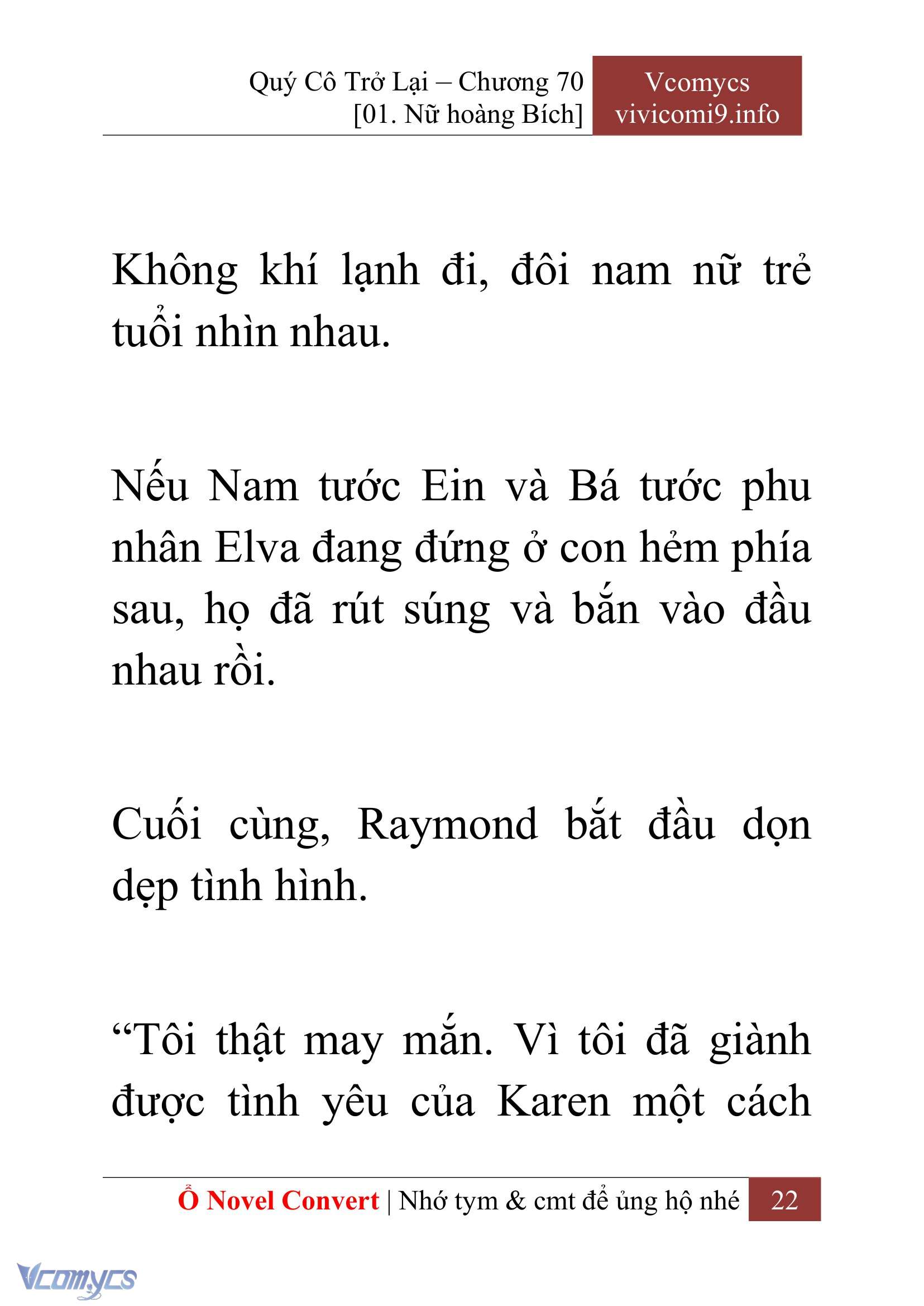 [Novel] Quý Cô Trở Lại Chap 70 - Next Chap 71