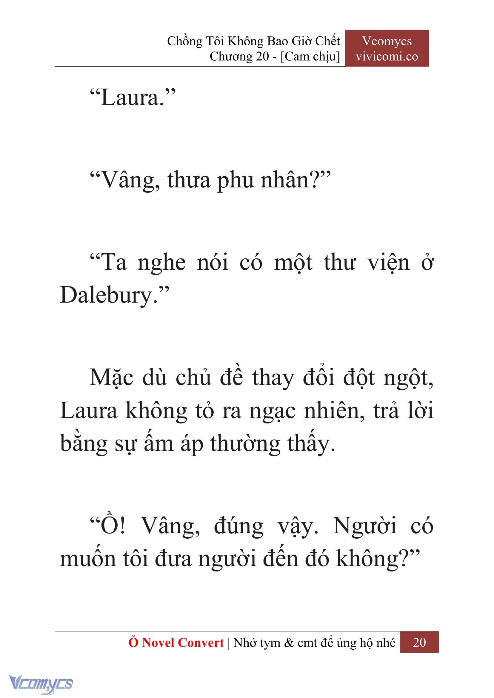 [Novel] Chồng Tôi Không Bao Giờ Chết Chap 20 - Trang 2