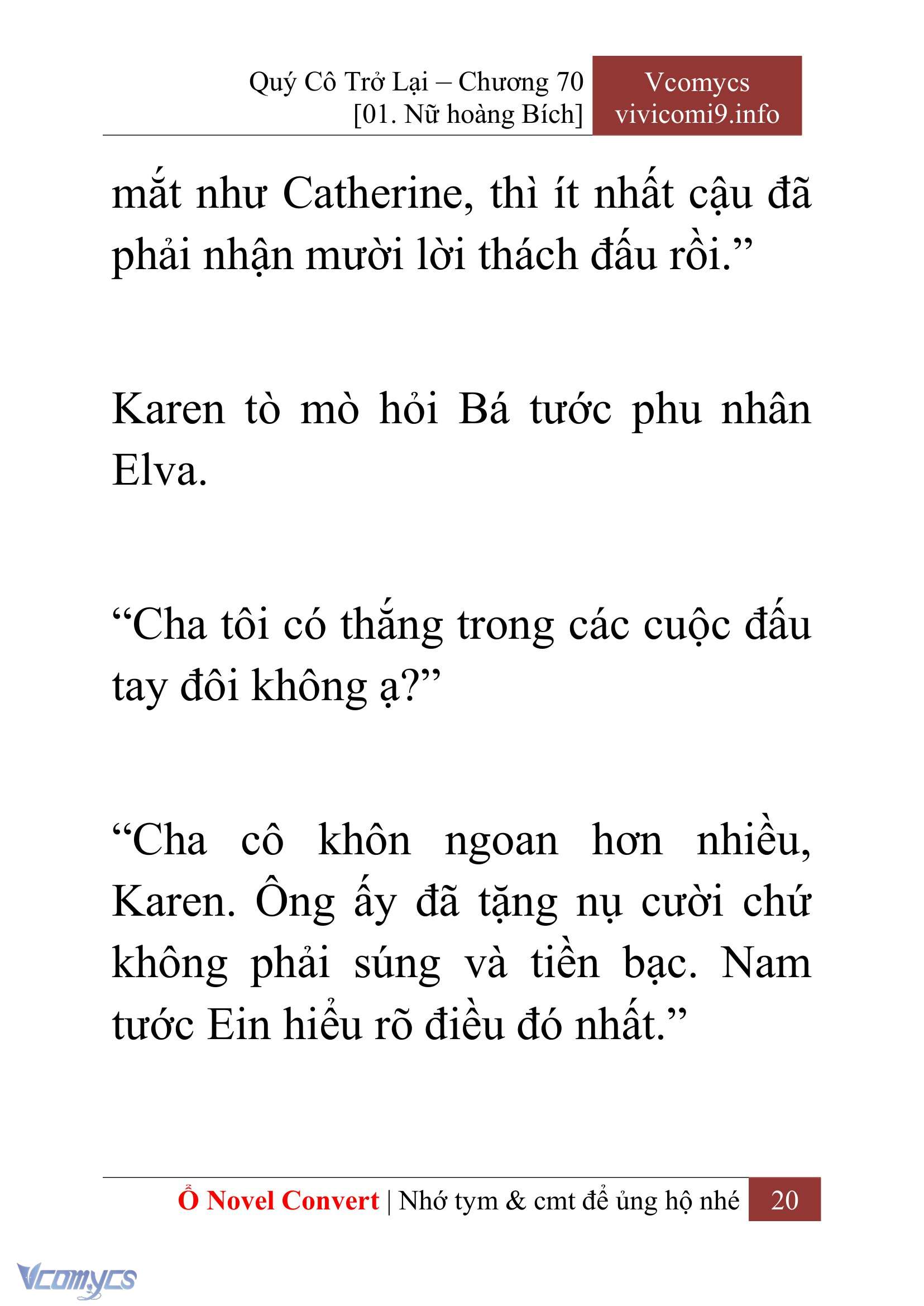 [Novel] Quý Cô Trở Lại Chap 70 - Next Chap 71