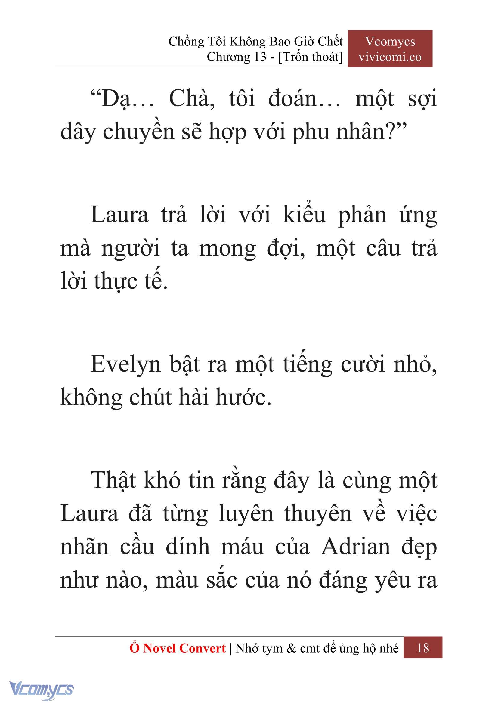 [Novel] Chồng Tôi Không Bao Giờ Chết Chap 13 - Next Chap 14