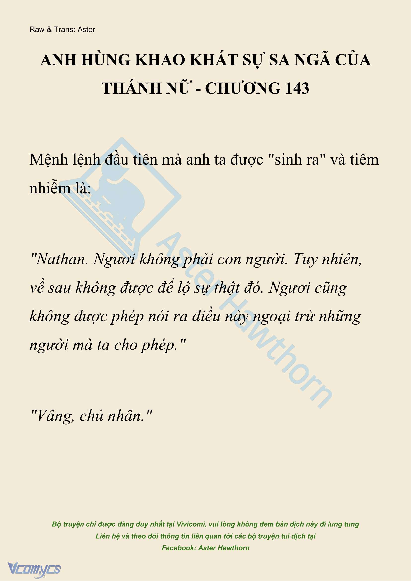 [NOVEL] Anh Hùng Khao Khát Sự Sa Ngã Của Thánh Nữ Chap 143 - Next Chap 144