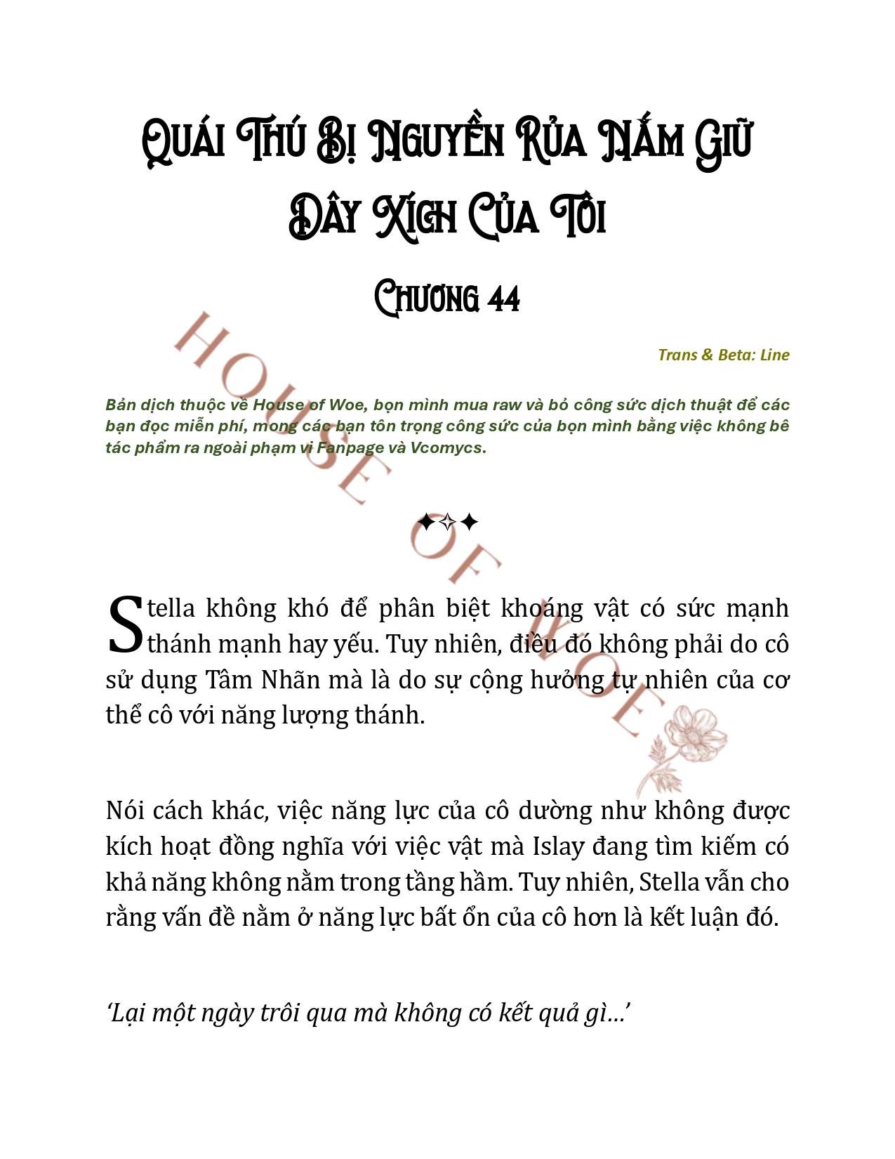 [NOVEL] QUÁI THÚ BỊ NGUYỀN RỦA NẮM GIỮ DÂY XÍCH CỦA TÔI Chap 44 - Next Chap 45