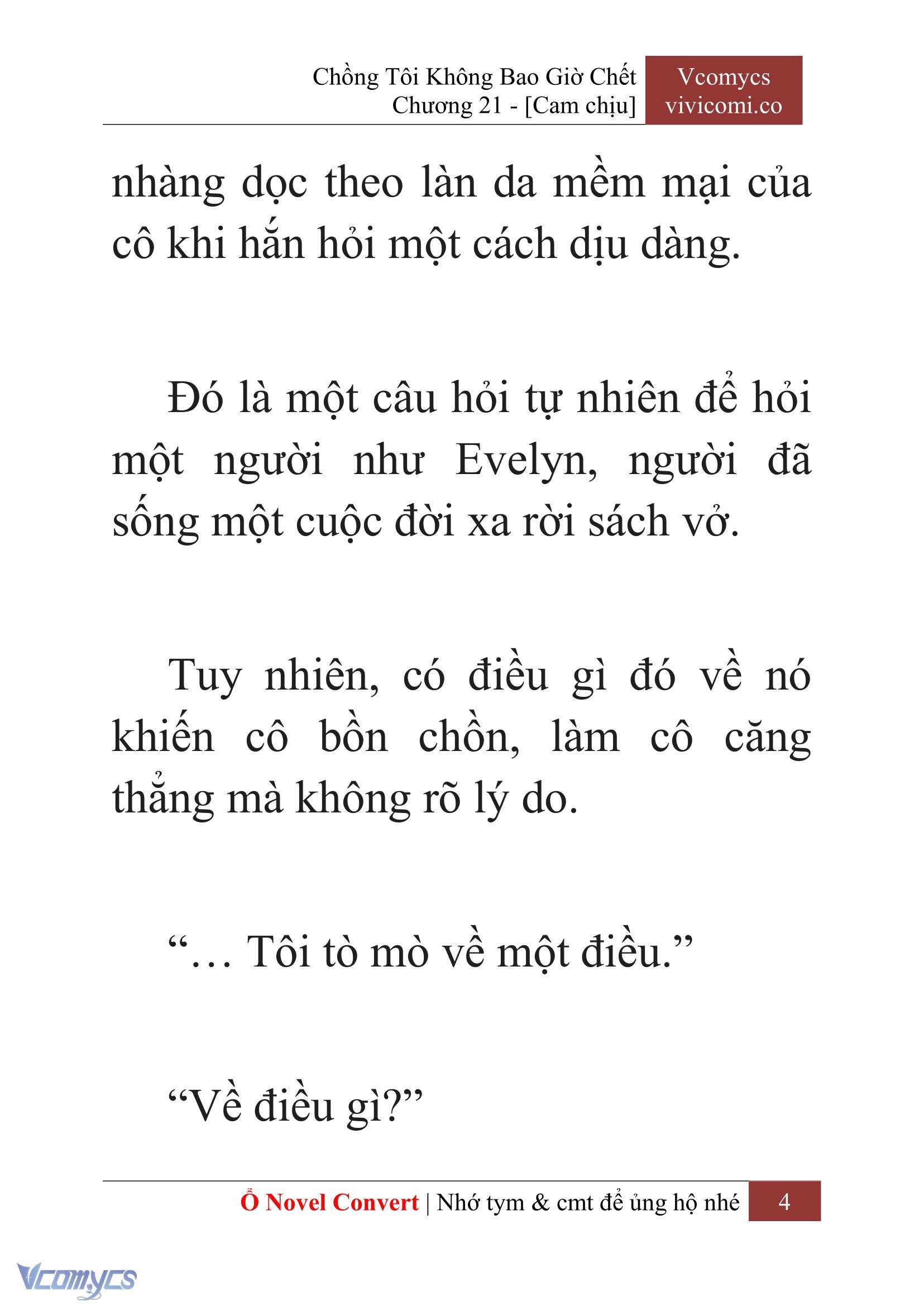 [Novel] Chồng Tôi Không Bao Giờ Chết Chap 21 - Trang 2