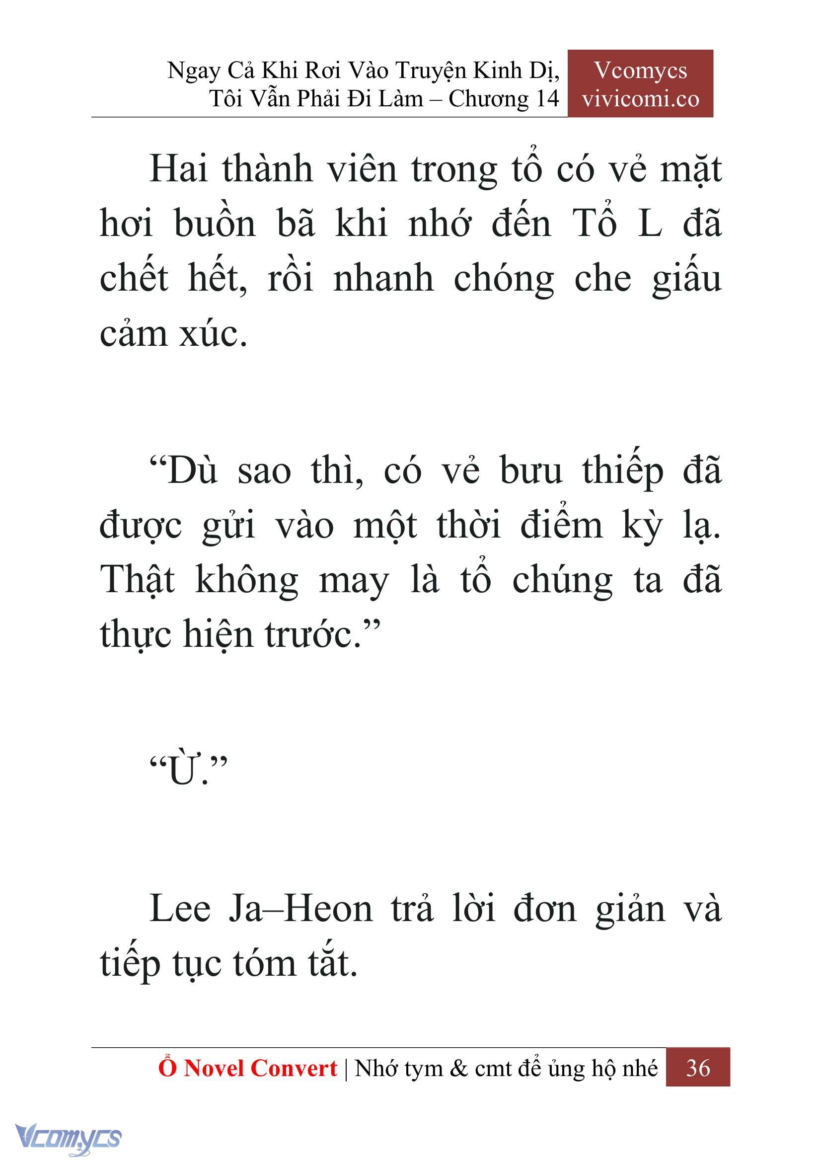 [Novel] Ngay Cả Khi Rơi Vào Truyện Kinh Dị, Tôi Vẫn Phải Đi Làm Chap 14 - Next 