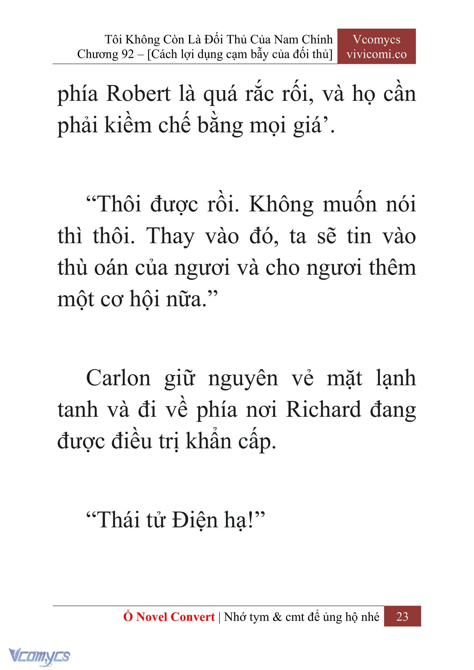 [Novel] Tôi Không Còn Là Đối Thủ Của Nam Chính Chap 92 - Trang 2