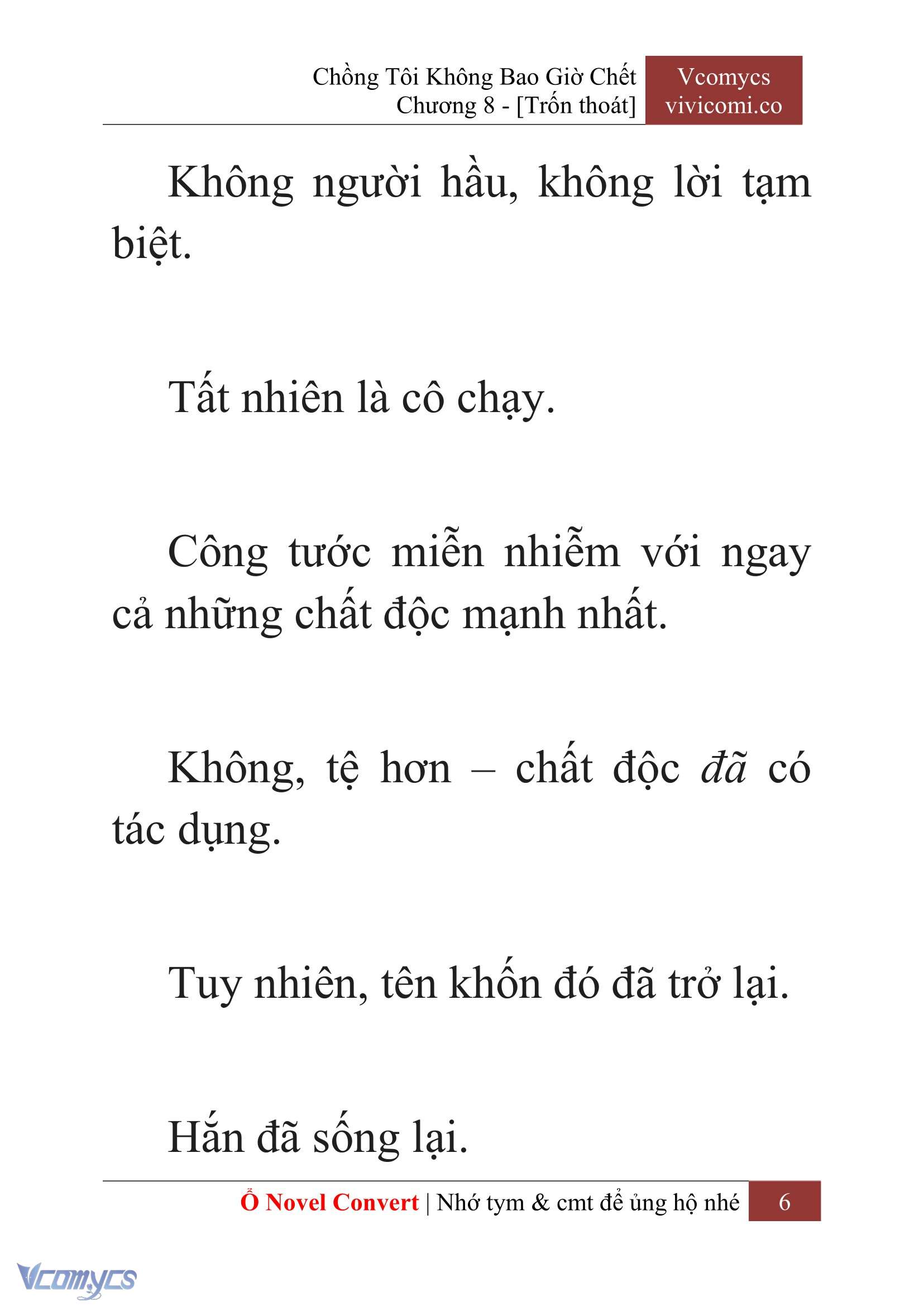 [Novel] Chồng Tôi Không Bao Giờ Chết Chap 8 - Next Chap 9