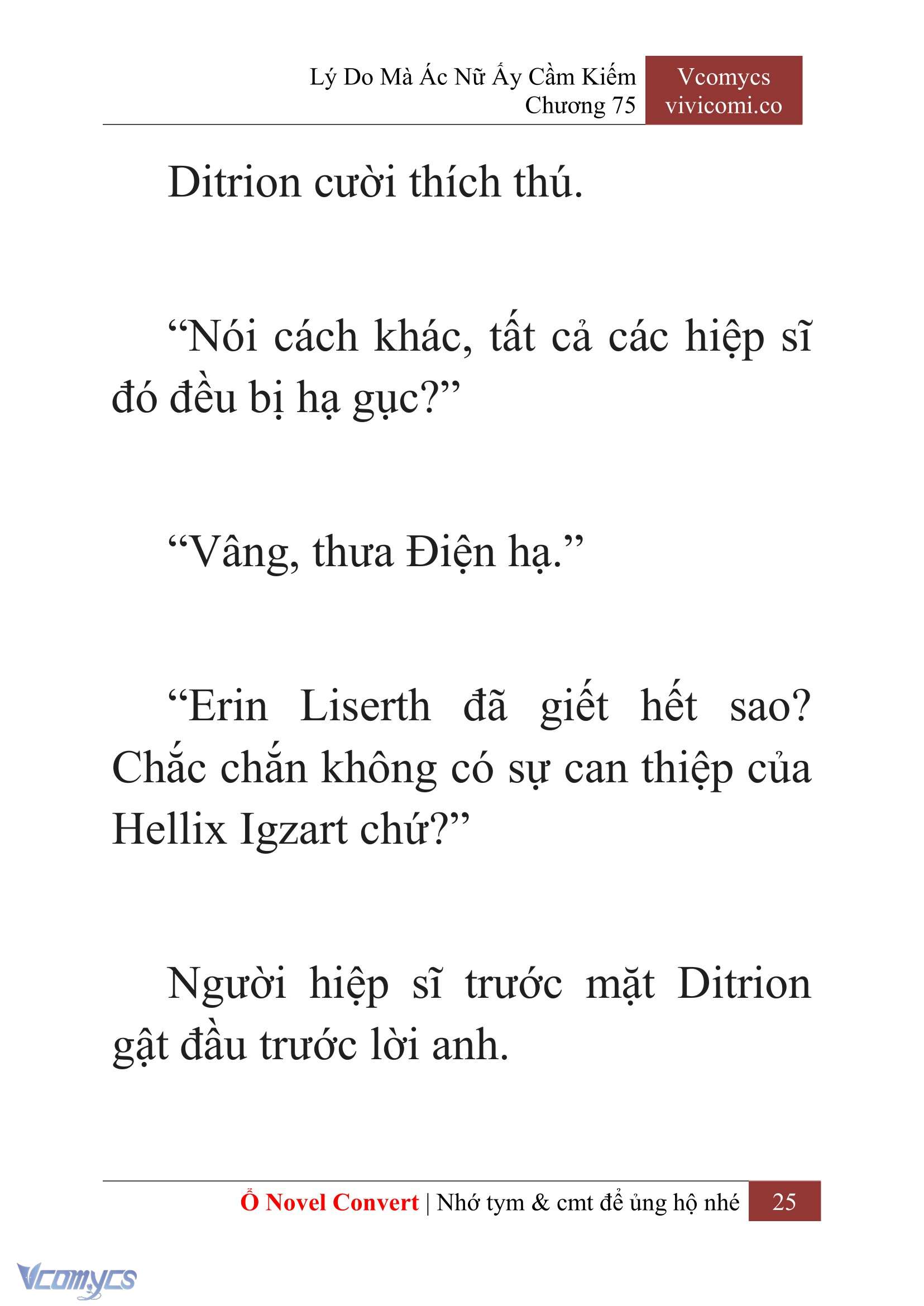 [Novel] Lý Do Mà Ác Nữ Ấy Cầm Kiếm Chap 75 - Next Chap 76