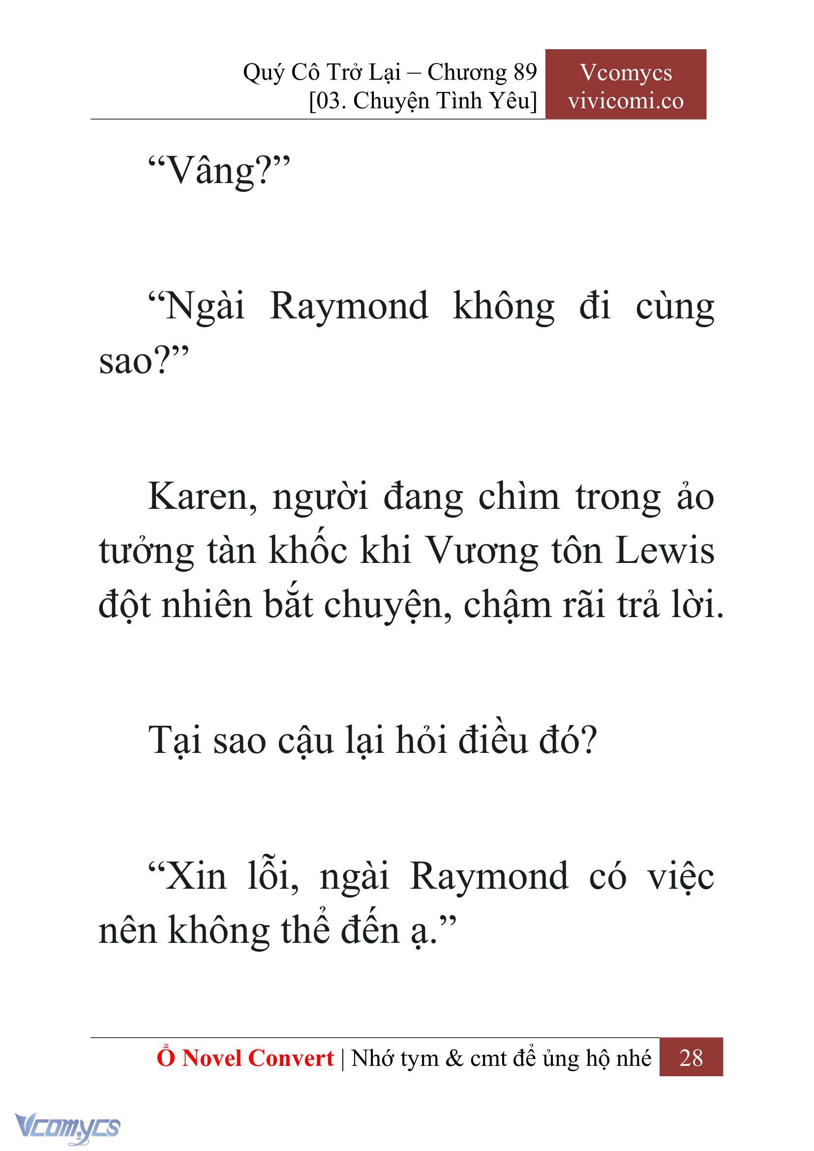 [Novel] Quý Cô Trở Lại Chap 89 - Next Chap 90