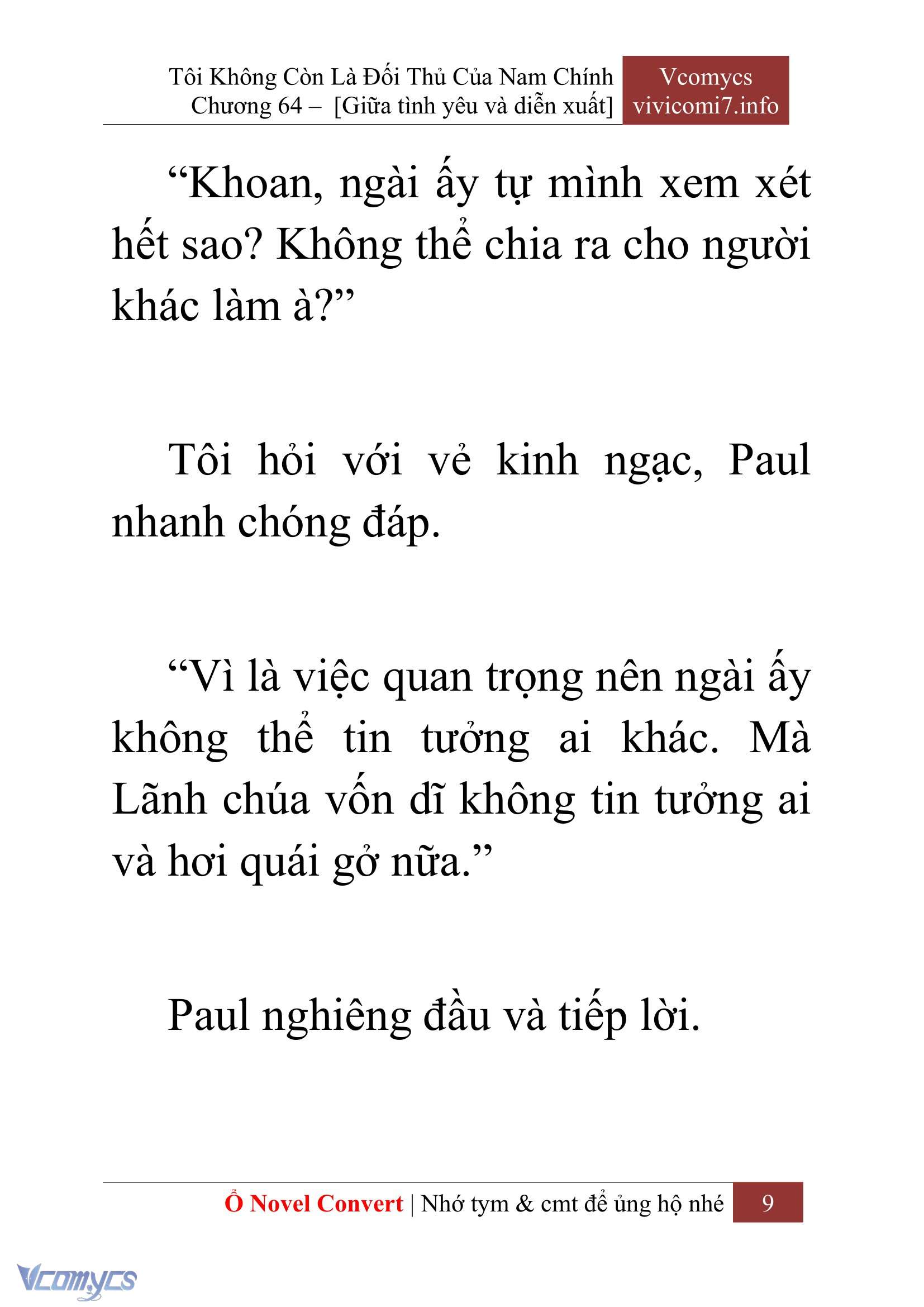 [Novel] Tôi Không Còn Là Đối Thủ Của Nam Chính Chap 64 - Trang 2