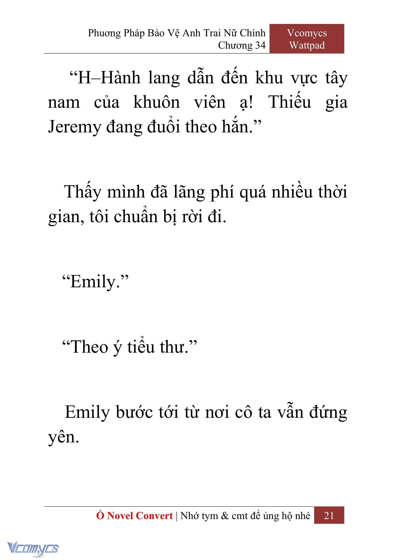 [Novel] Phương Pháp Bảo Vệ Anh Trai Nữ Chính Chap 34 - Next Chap 35