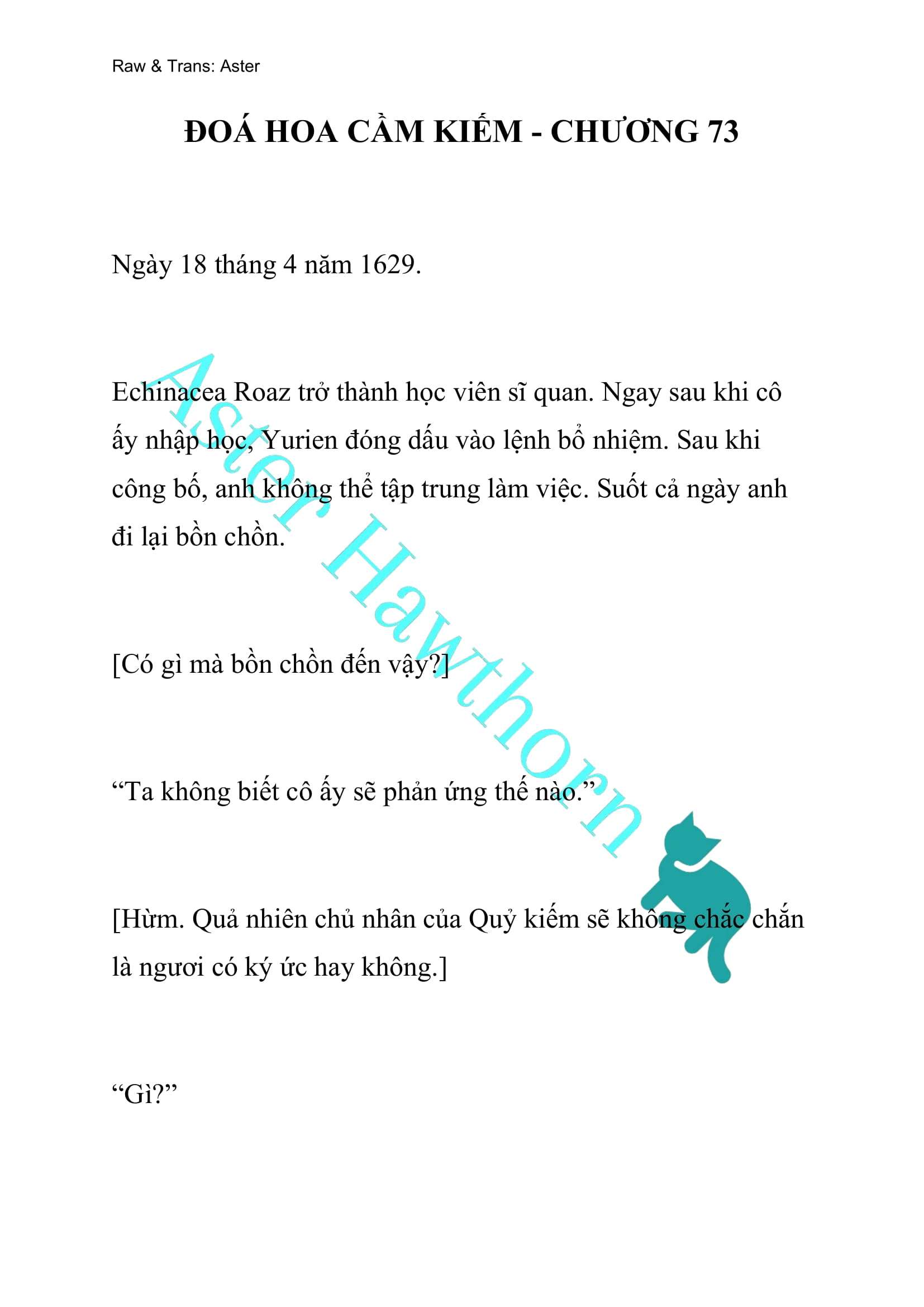 [NOVEL] Đóa Hoa Cầm Kiếm Chap 73 - Next Chap 74