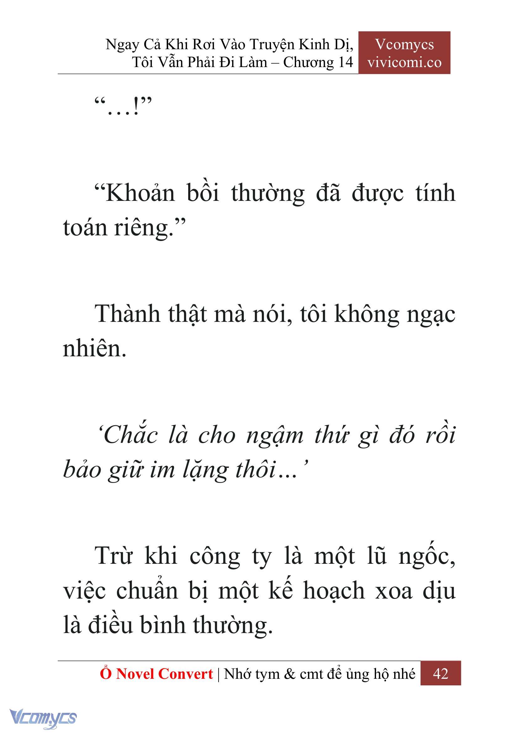 [Novel] Ngay Cả Khi Rơi Vào Truyện Kinh Dị, Tôi Vẫn Phải Đi Làm Chap 14 - Next 