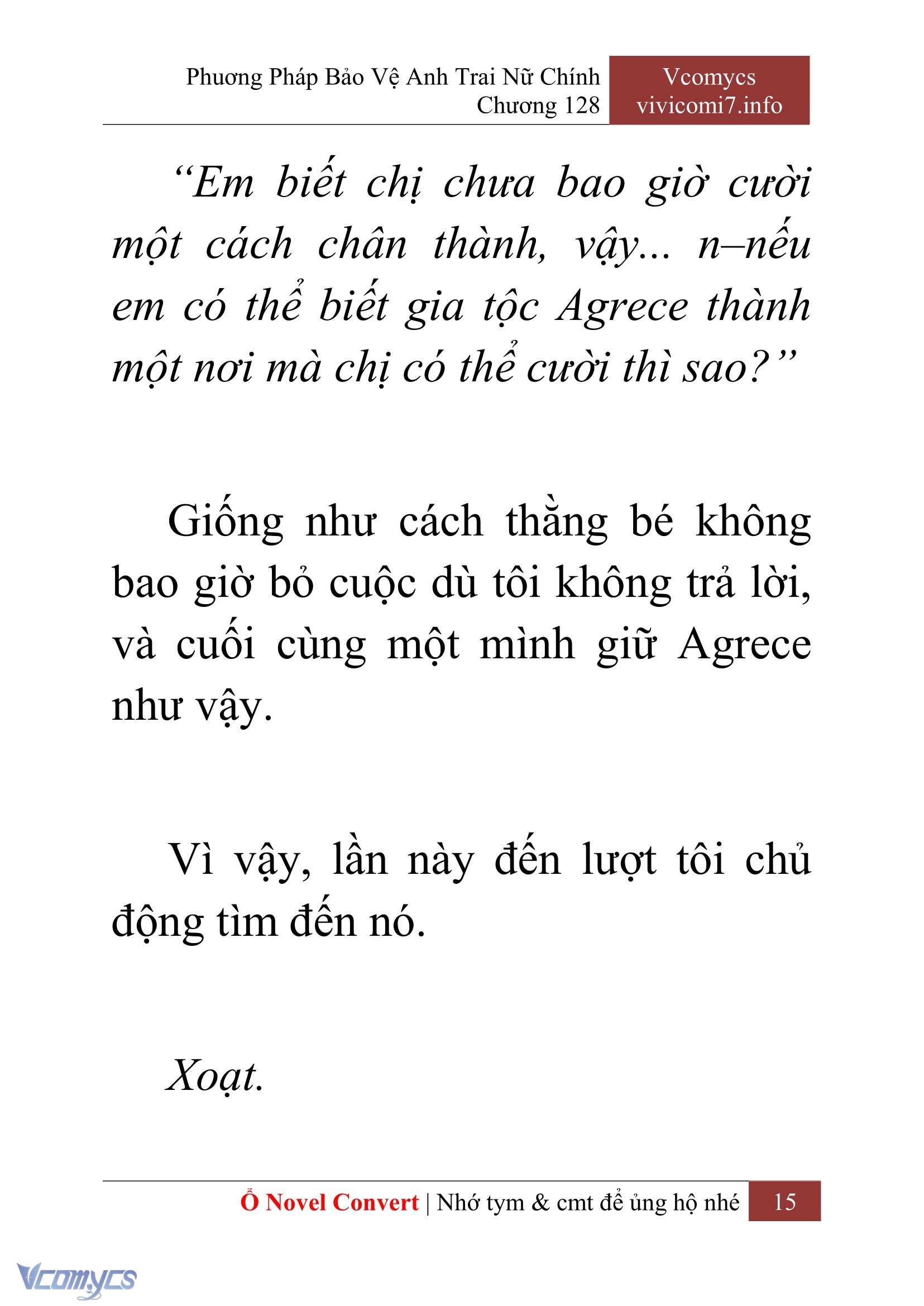 [Novel] Phương Pháp Bảo Vệ Anh Trai Nữ Chính Chap 128 - Next Chap 129