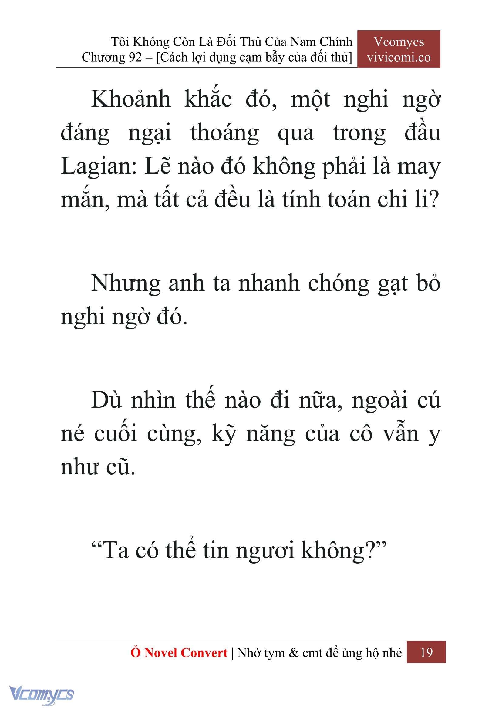 [Novel] Tôi Không Còn Là Đối Thủ Của Nam Chính Chap 92 - Trang 2