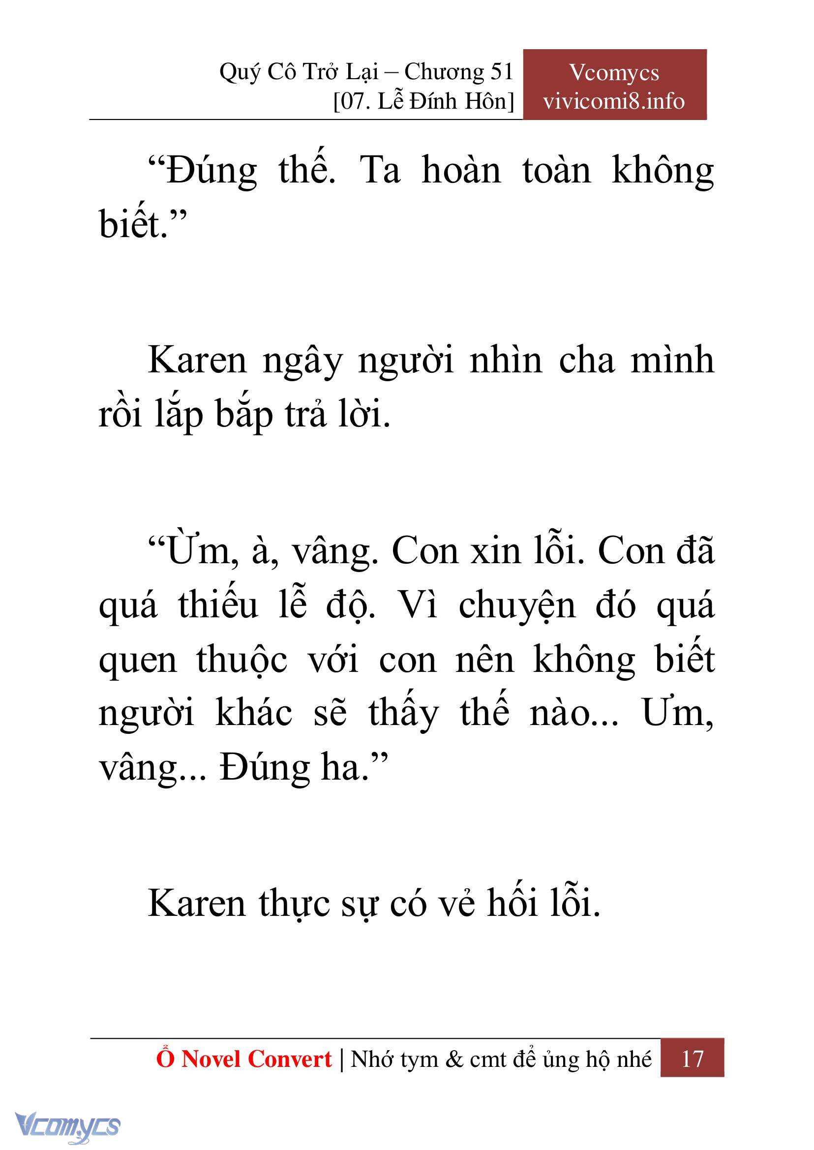 [Novel] Quý Cô Trở Lại Chap 51 - Next Chap 52