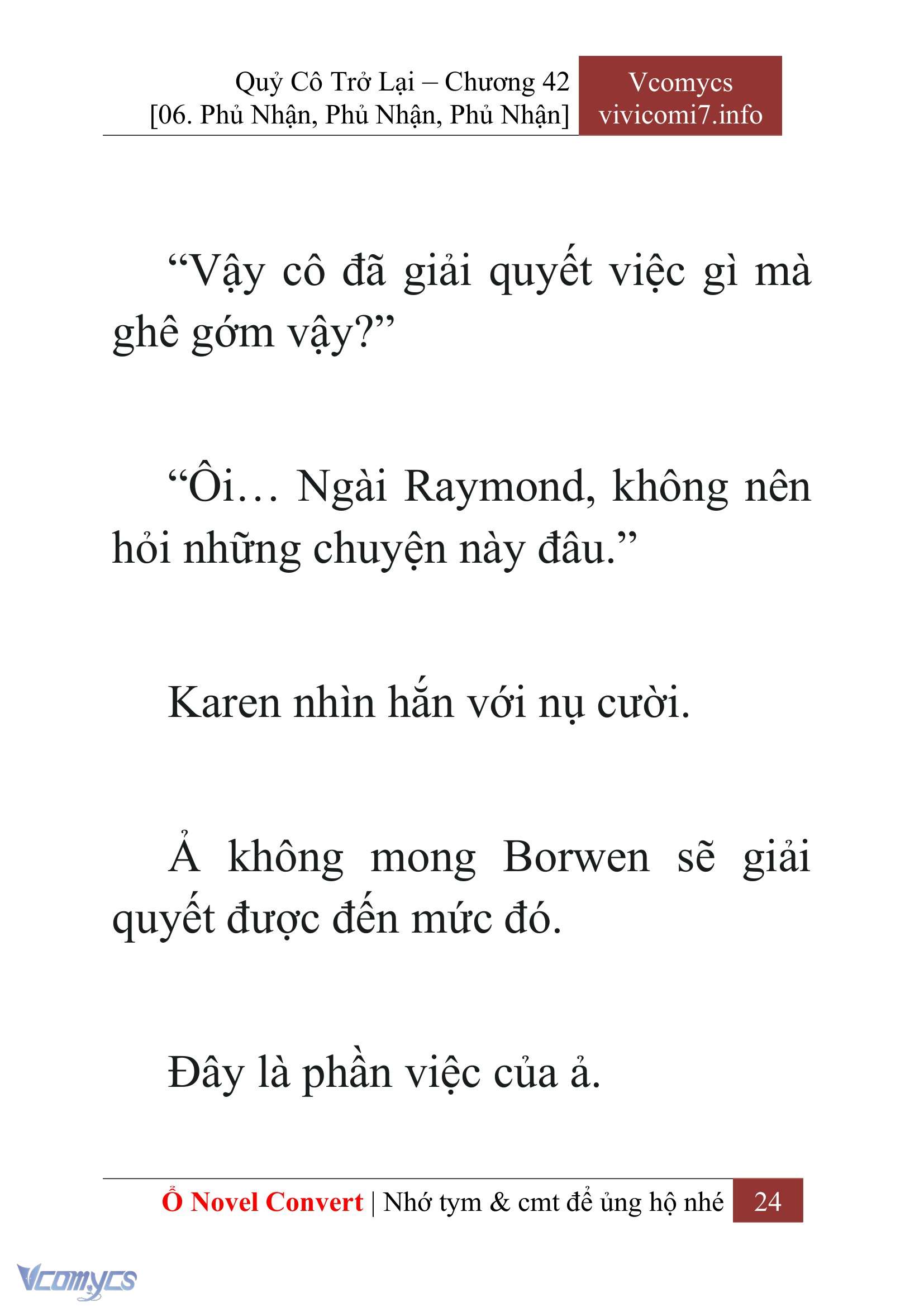 [Novel] Quý Cô Trở Lại Chap 42 - Next Chap 43