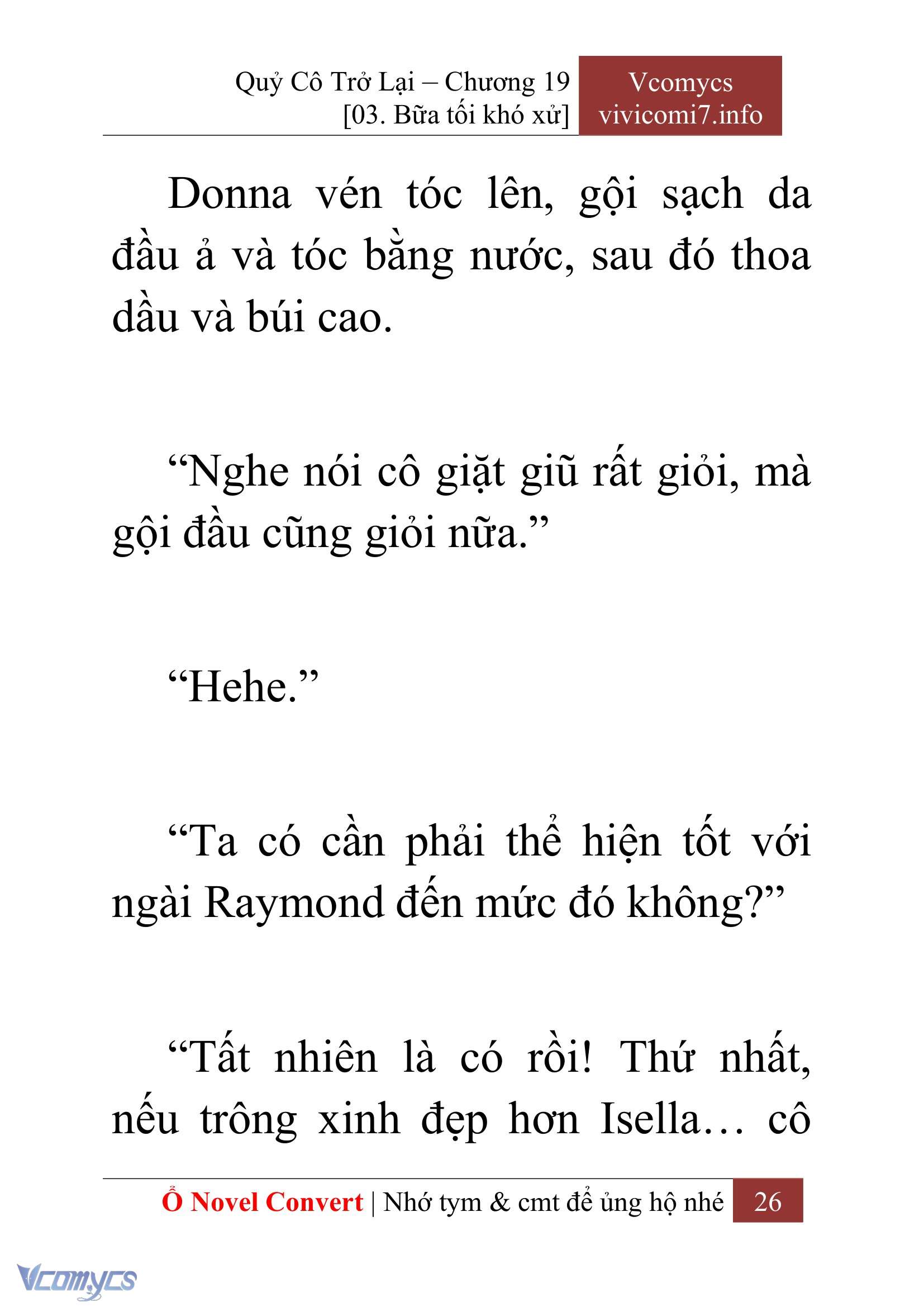 [Novel] Quý Cô Trở Lại Chap 19 - Next Chap 20