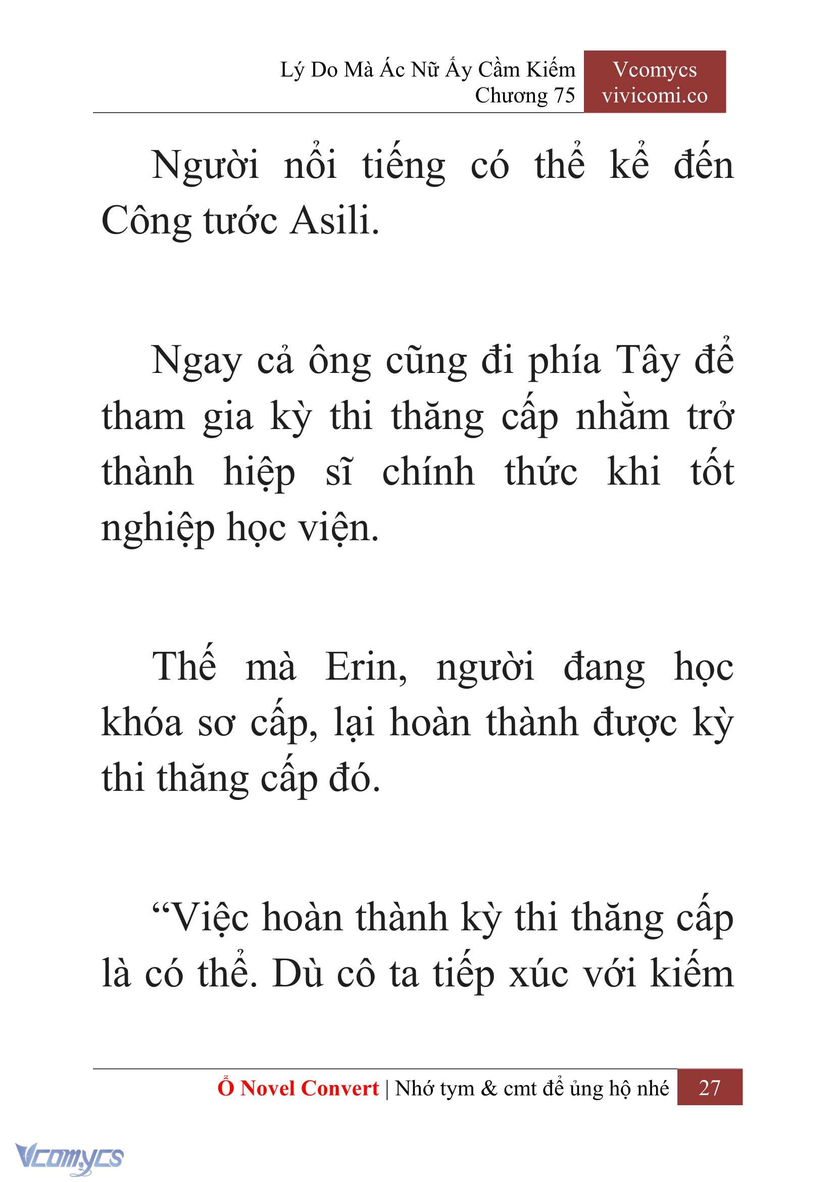 [Novel] Lý Do Mà Ác Nữ Ấy Cầm Kiếm Chap 75 - Next Chap 76