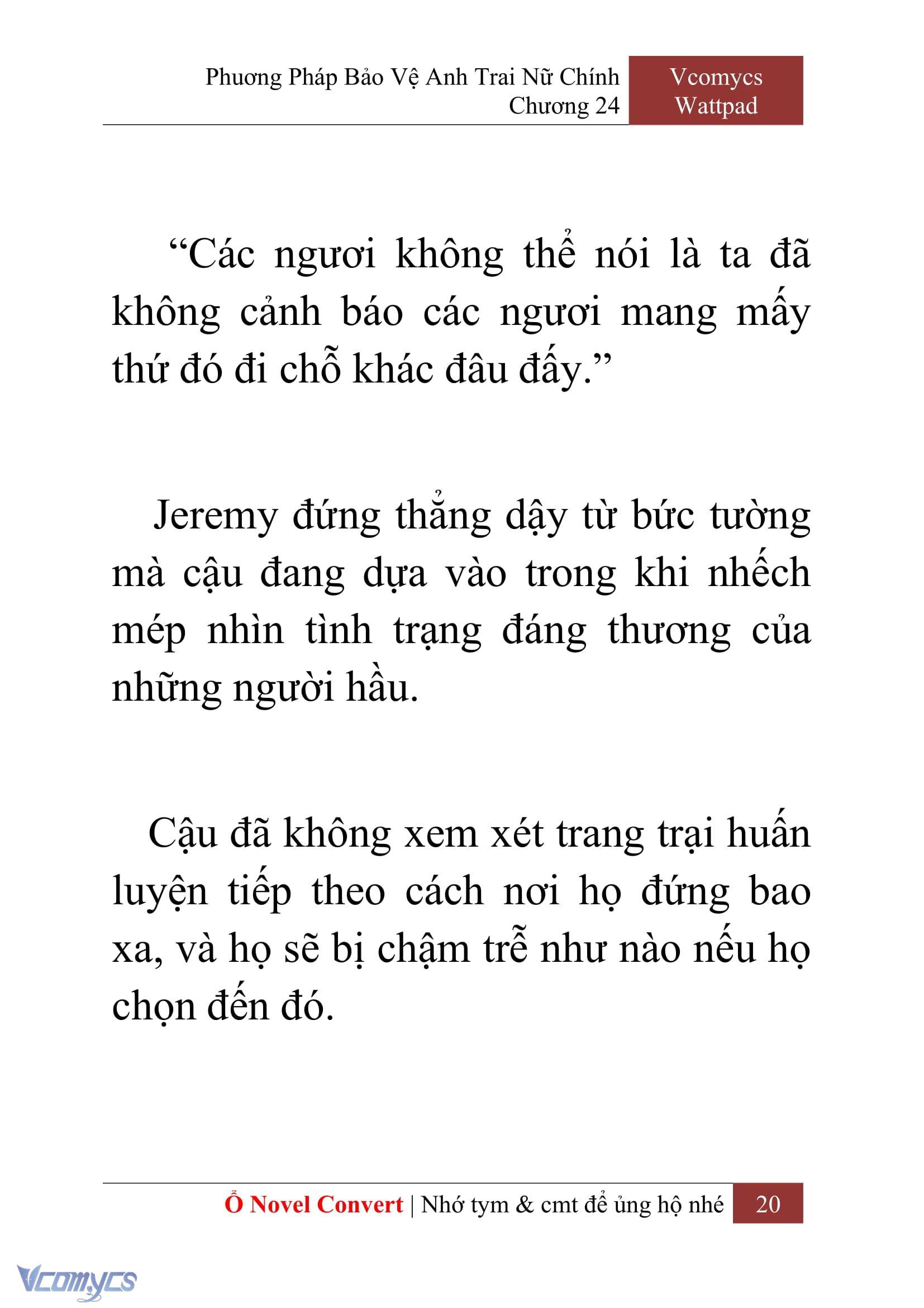 [Novel] Phương Pháp Bảo Vệ Anh Trai Nữ Chính Chap 24 - Next Chap 25