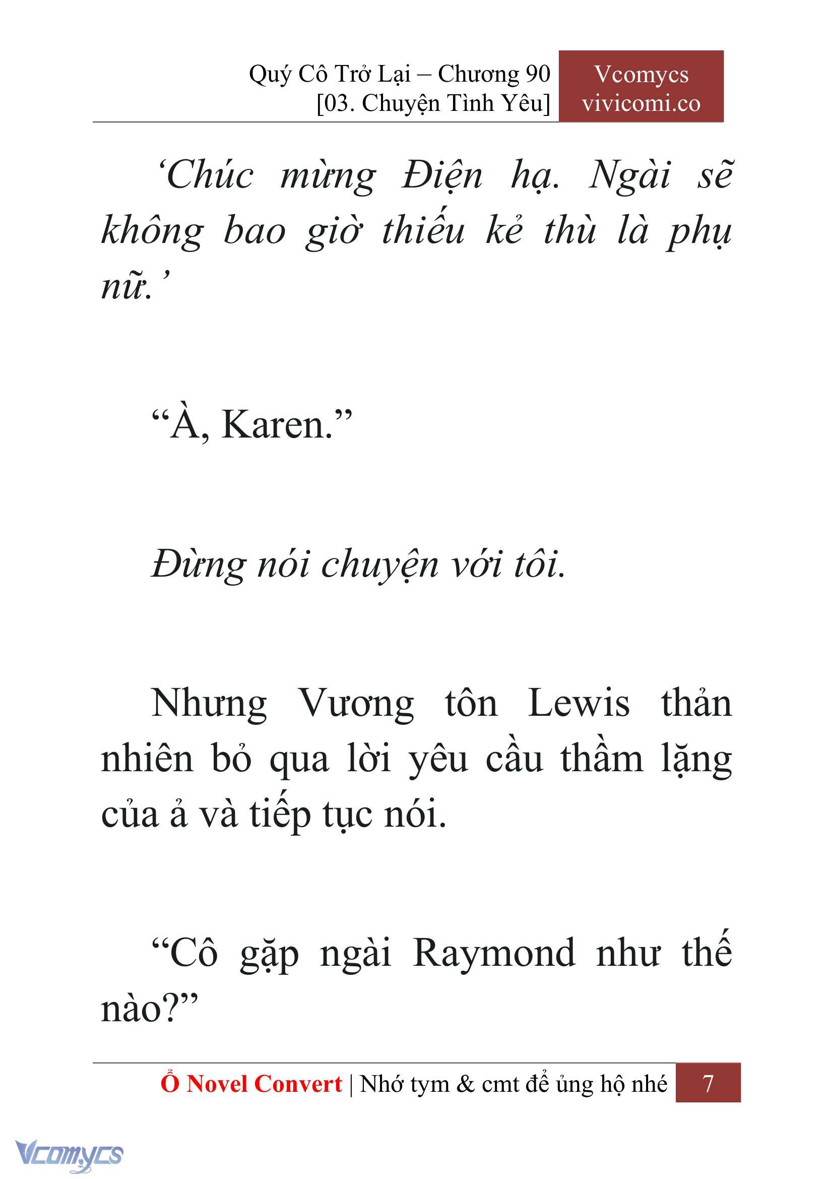 [Novel] Quý Cô Trở Lại Chap 90 - Next Chap 91