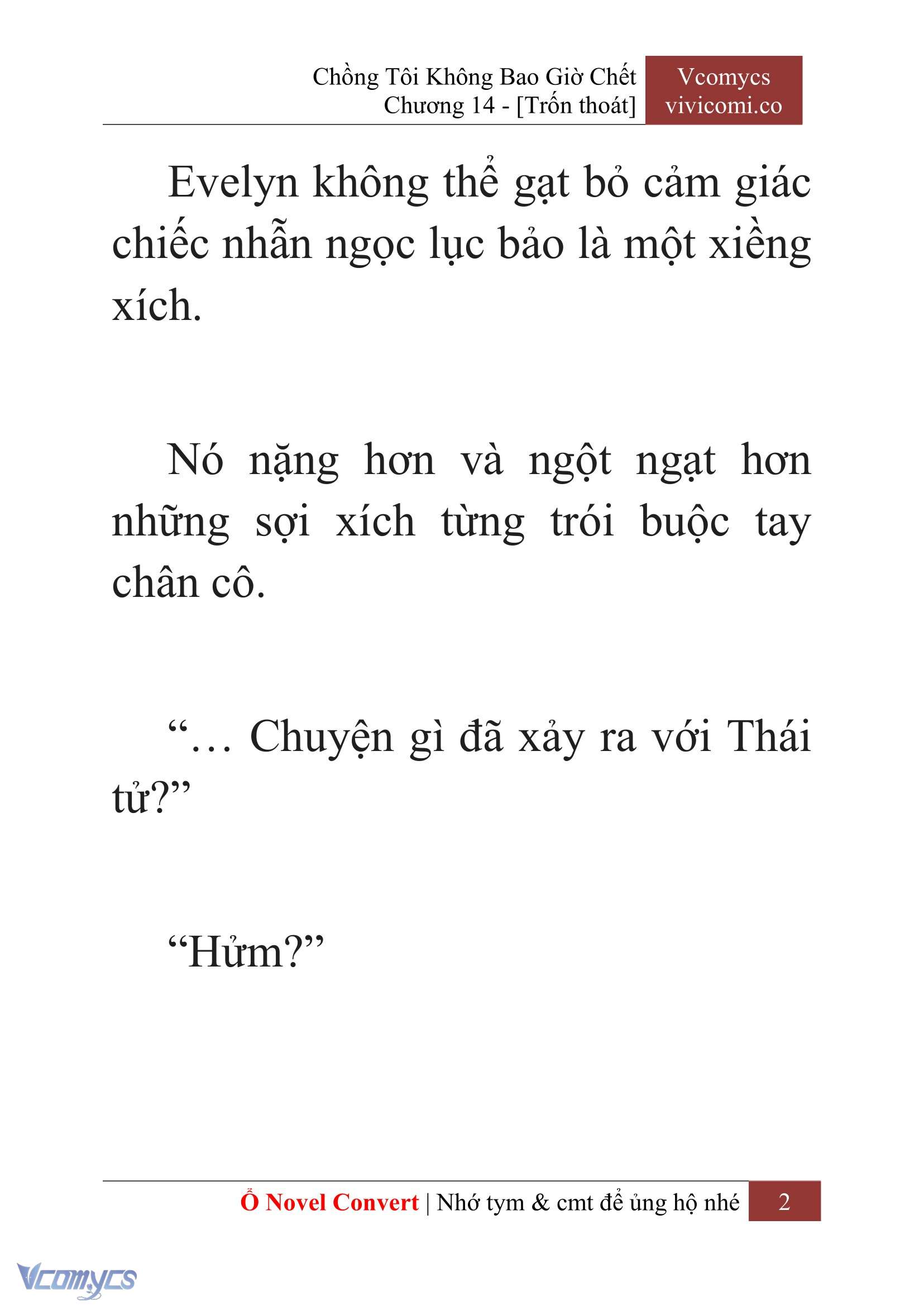 [Novel] Chồng Tôi Không Bao Giờ Chết Chap 14 - Trang 2