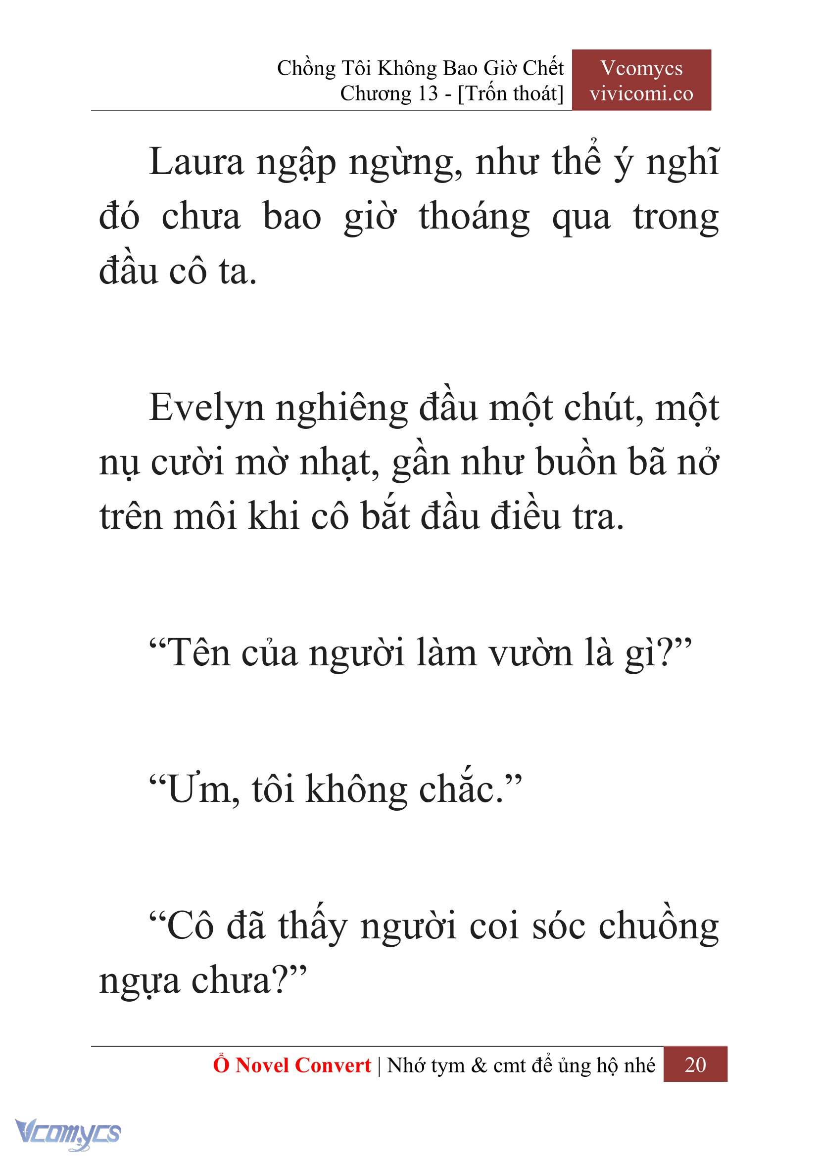 [Novel] Chồng Tôi Không Bao Giờ Chết Chap 13 - Next Chap 14