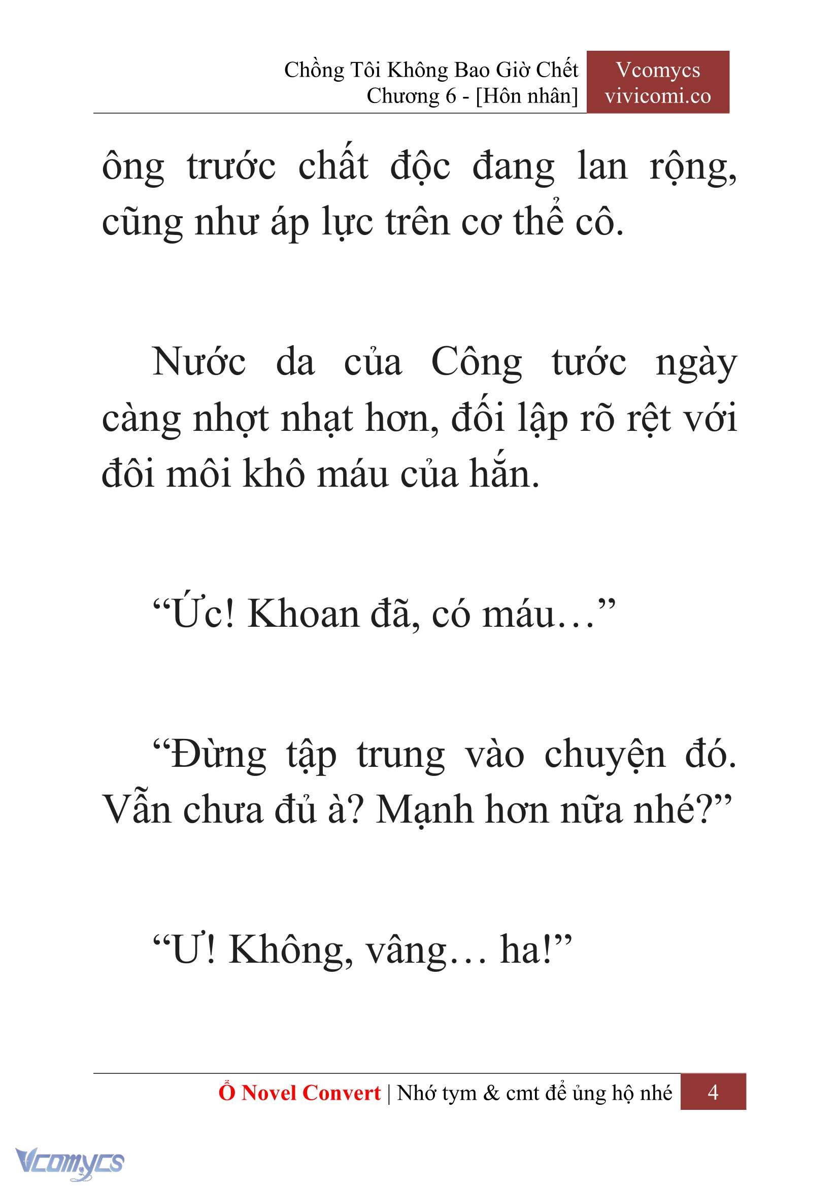 [Novel] Chồng Tôi Không Bao Giờ Chết Chap 6 - Next Chap 7