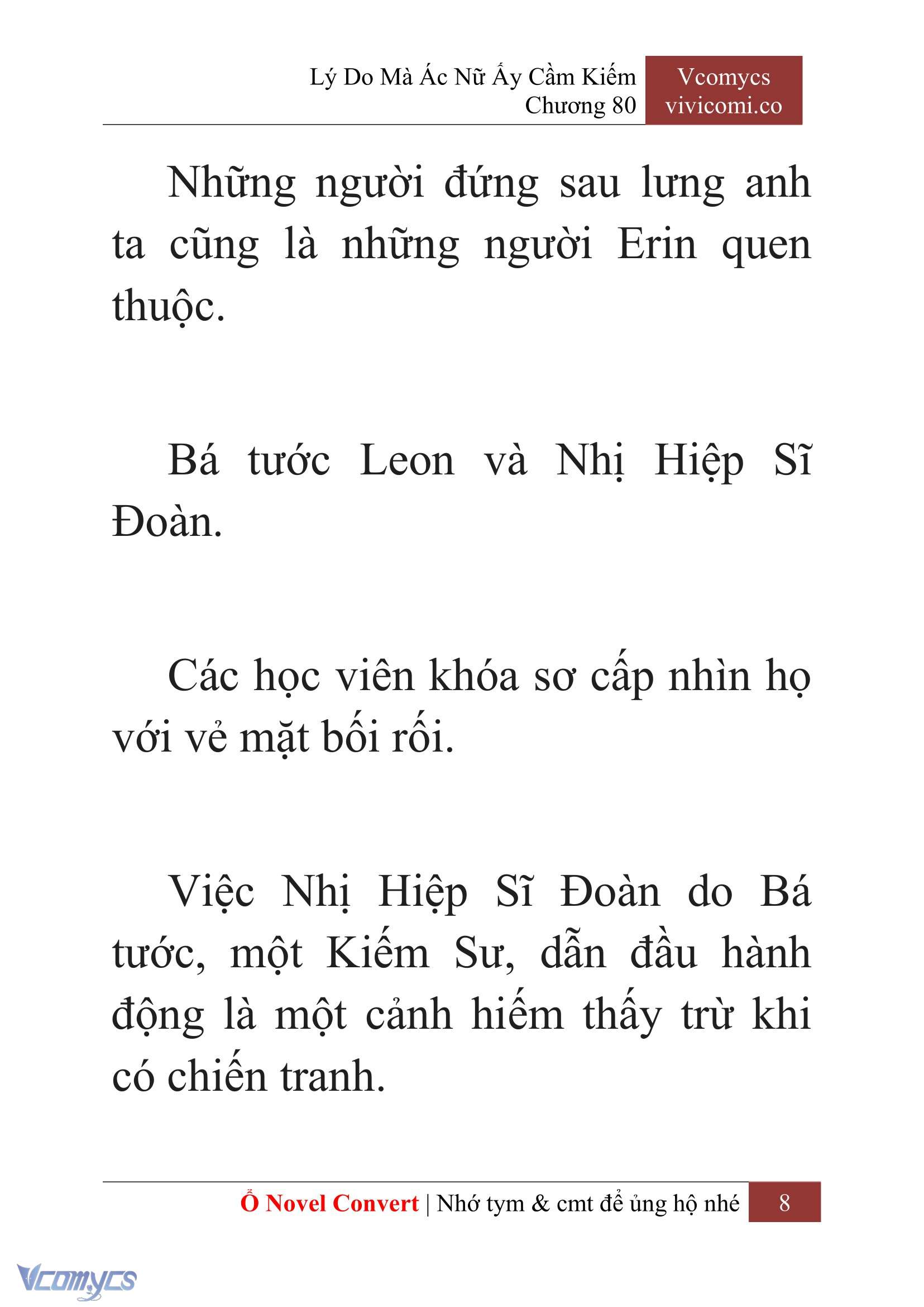 [Novel] Lý Do Mà Ác Nữ Ấy Cầm Kiếm Chap 80 - Next Chap 81