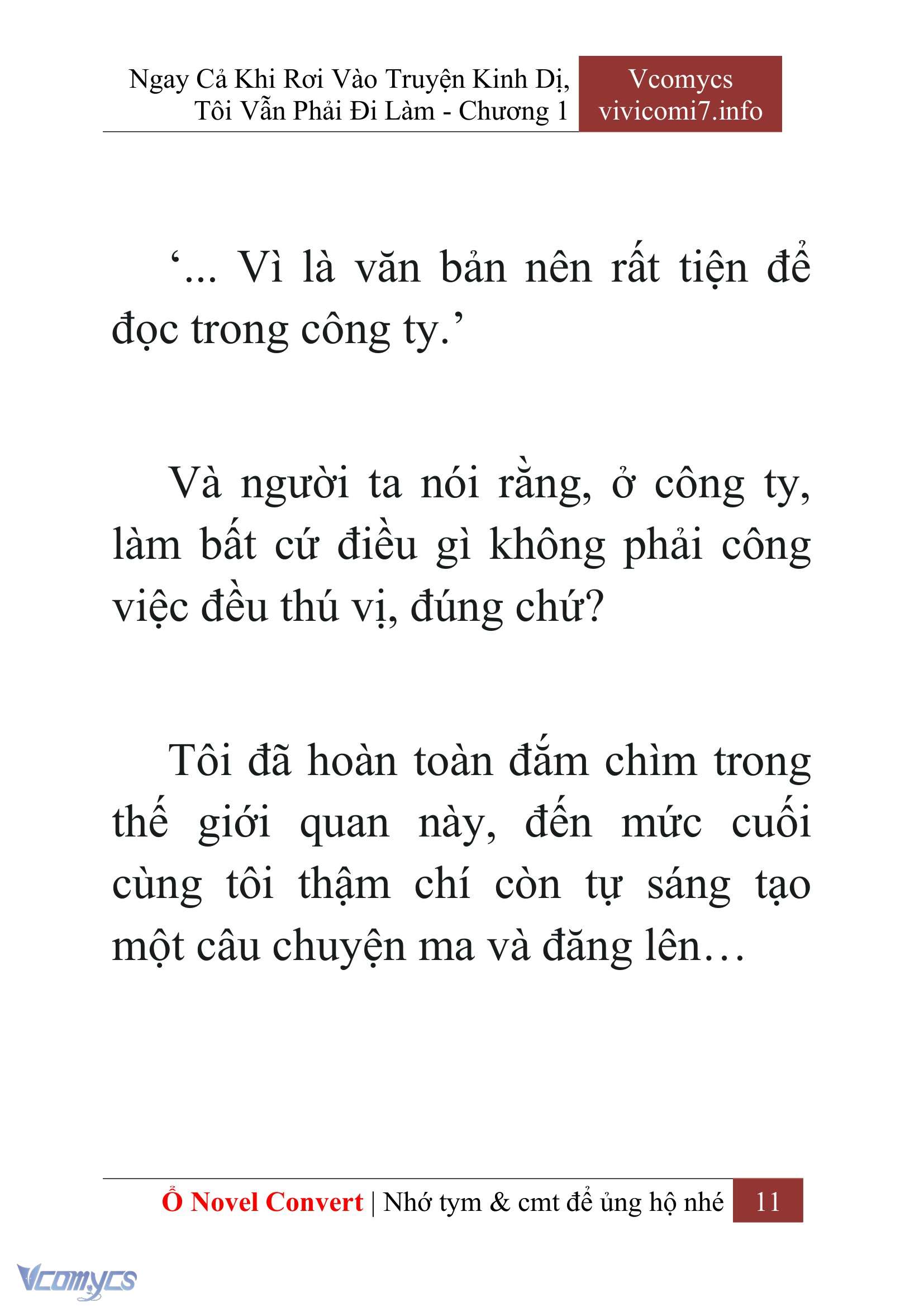 [Novel] Ngay Cả Khi Rơi Vào Truyện Kinh Dị, Tôi Vẫn Phải Đi Làm Chap 1 - Next Chap 2