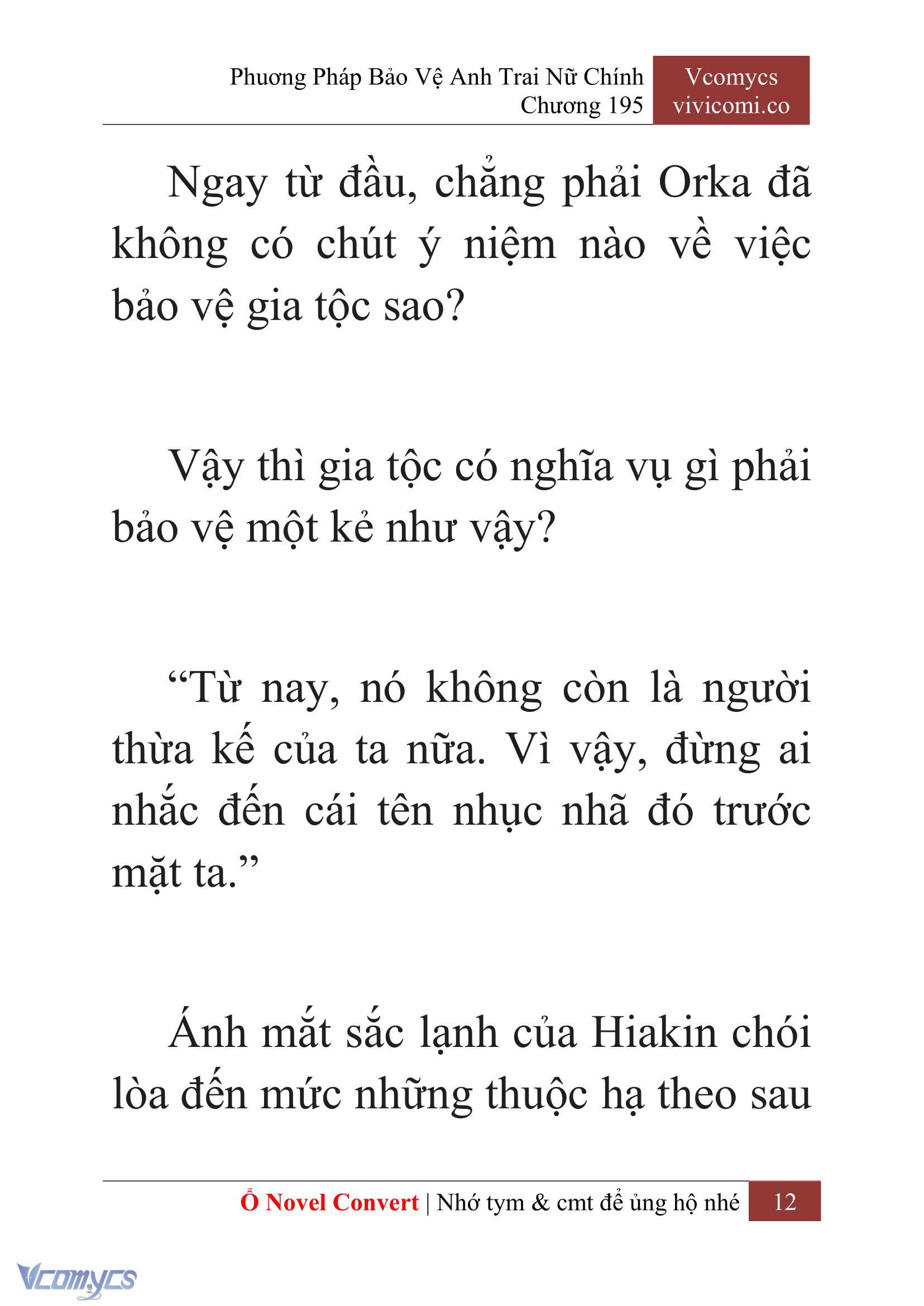 [Novel] Phương Pháp Bảo Vệ Anh Trai Nữ Chính Chap 195 - Next Chap 196