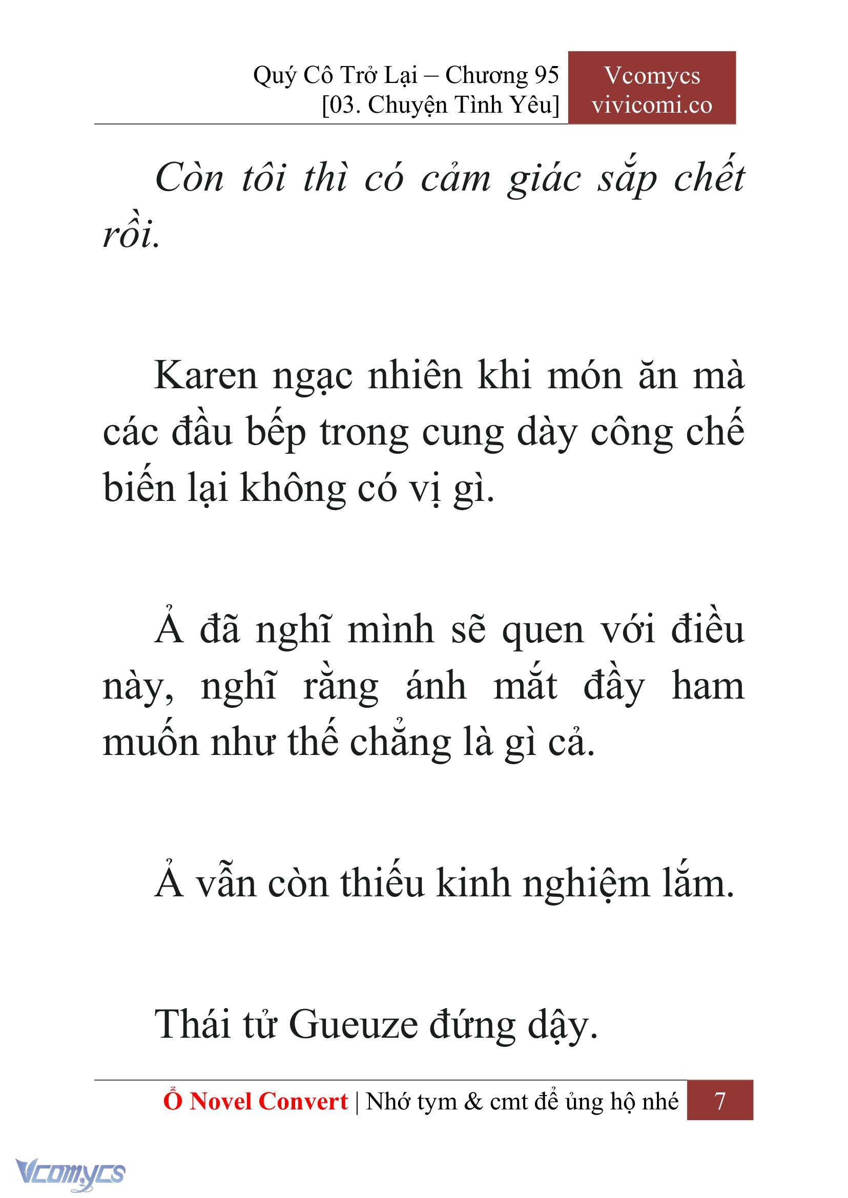 [Novel] Quý Cô Trở Lại Chap 95 - Next Chap 96