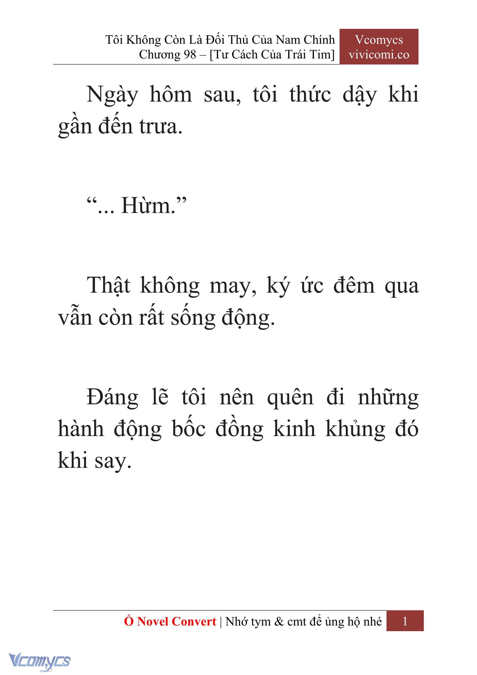 [Novel] Tôi Không Còn Là Đối Thủ Của Nam Chính Chap 98 - Next Chap 99