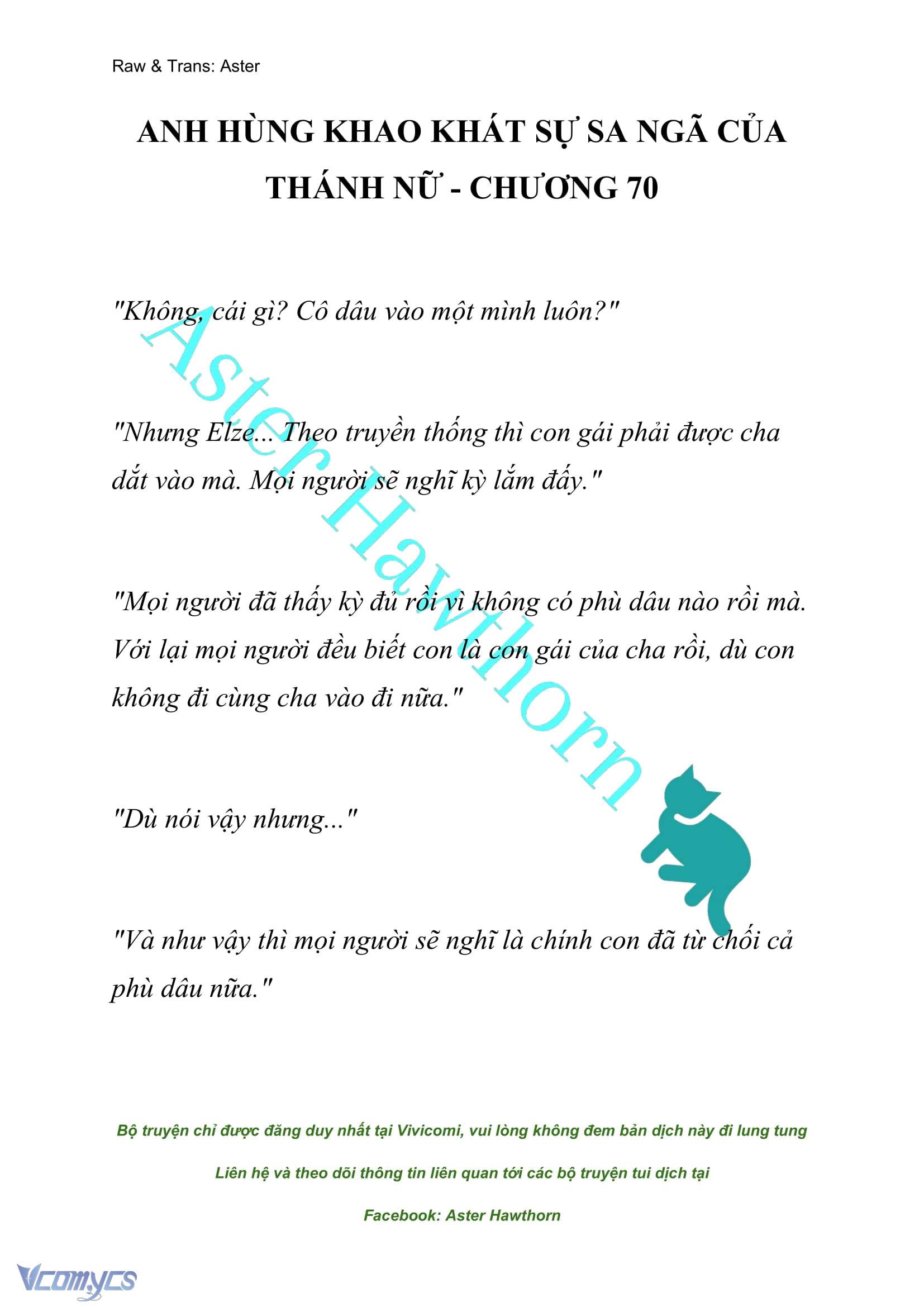 [NOVEL] Anh Hùng Khao Khát Sự Sa Ngã Của Thánh Nữ Chap 70 - Next Chap 71