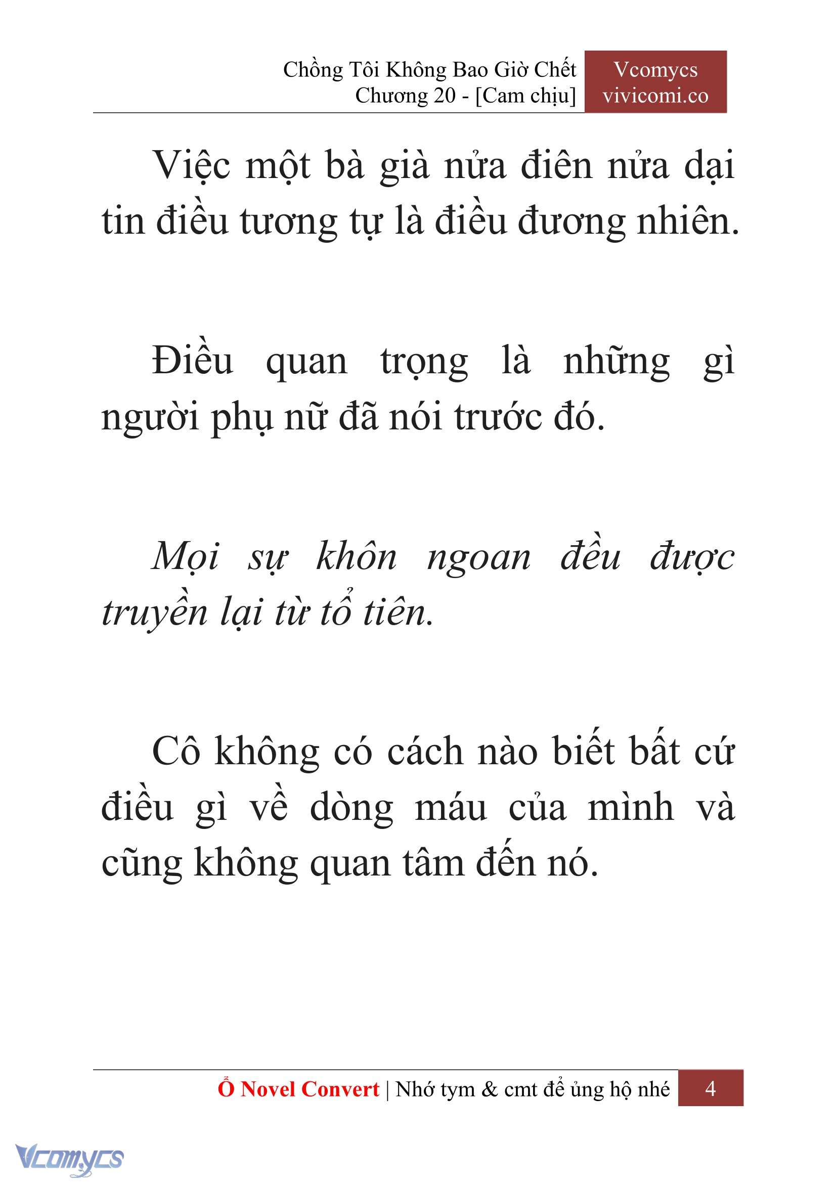 [Novel] Chồng Tôi Không Bao Giờ Chết Chap 20 - Trang 2