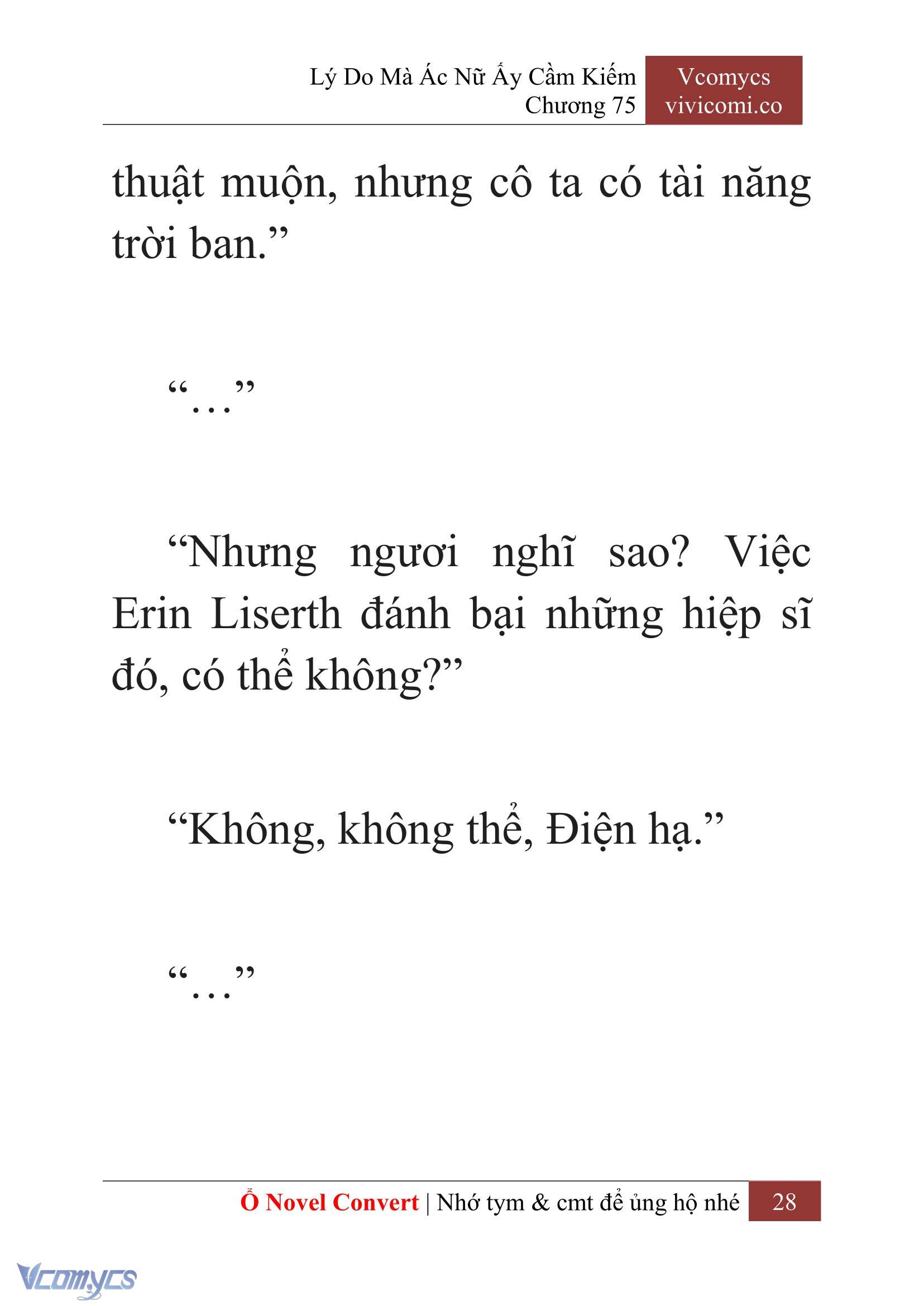 [Novel] Lý Do Mà Ác Nữ Ấy Cầm Kiếm Chap 75 - Next Chap 76