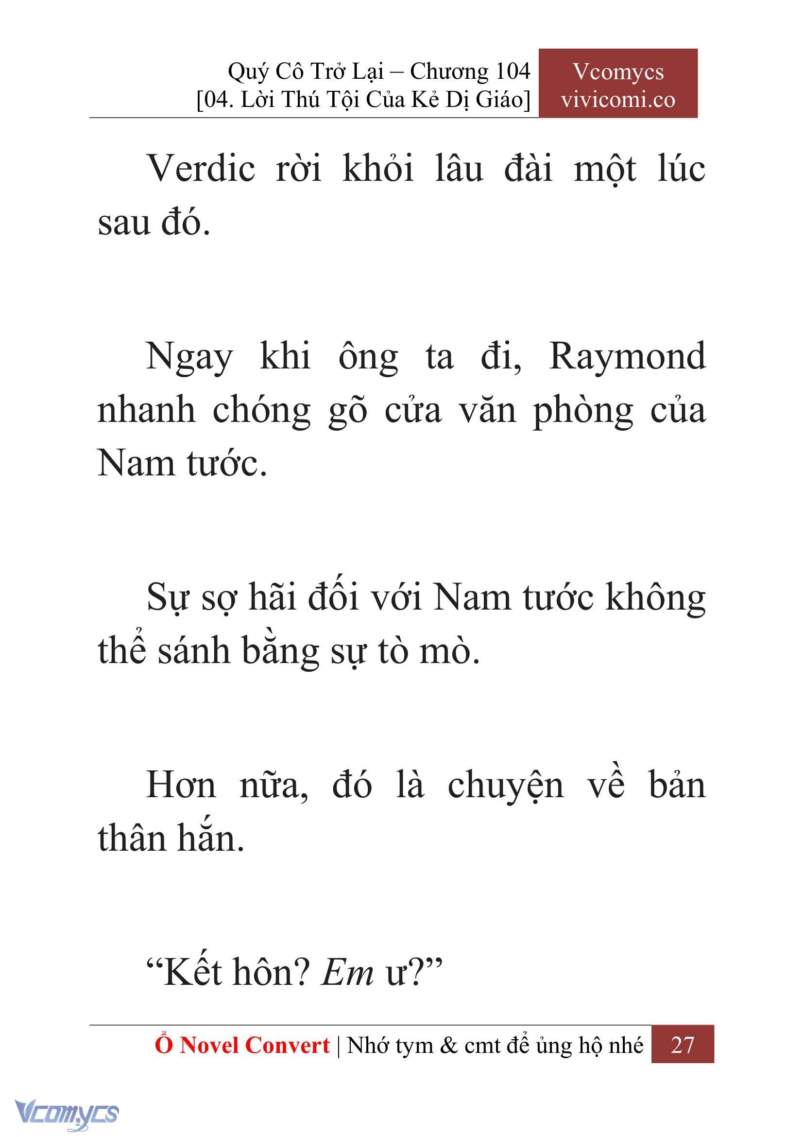 [Novel] Quý Cô Trở Lại Chap 104 - Trang 2