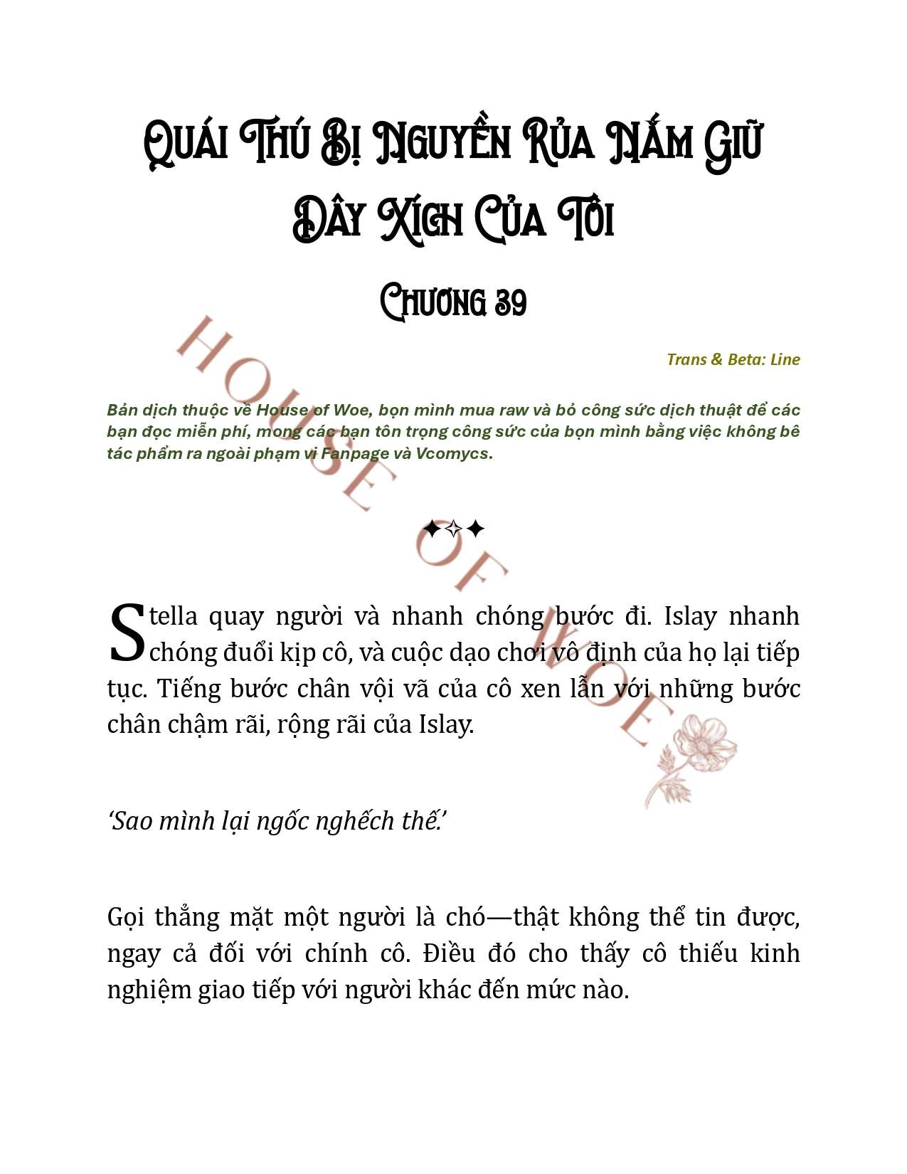 [NOVEL] QUÁI THÚ BỊ NGUYỀN RỦA NẮM GIỮ DÂY XÍCH CỦA TÔI Chap 39 - Next Chap 40