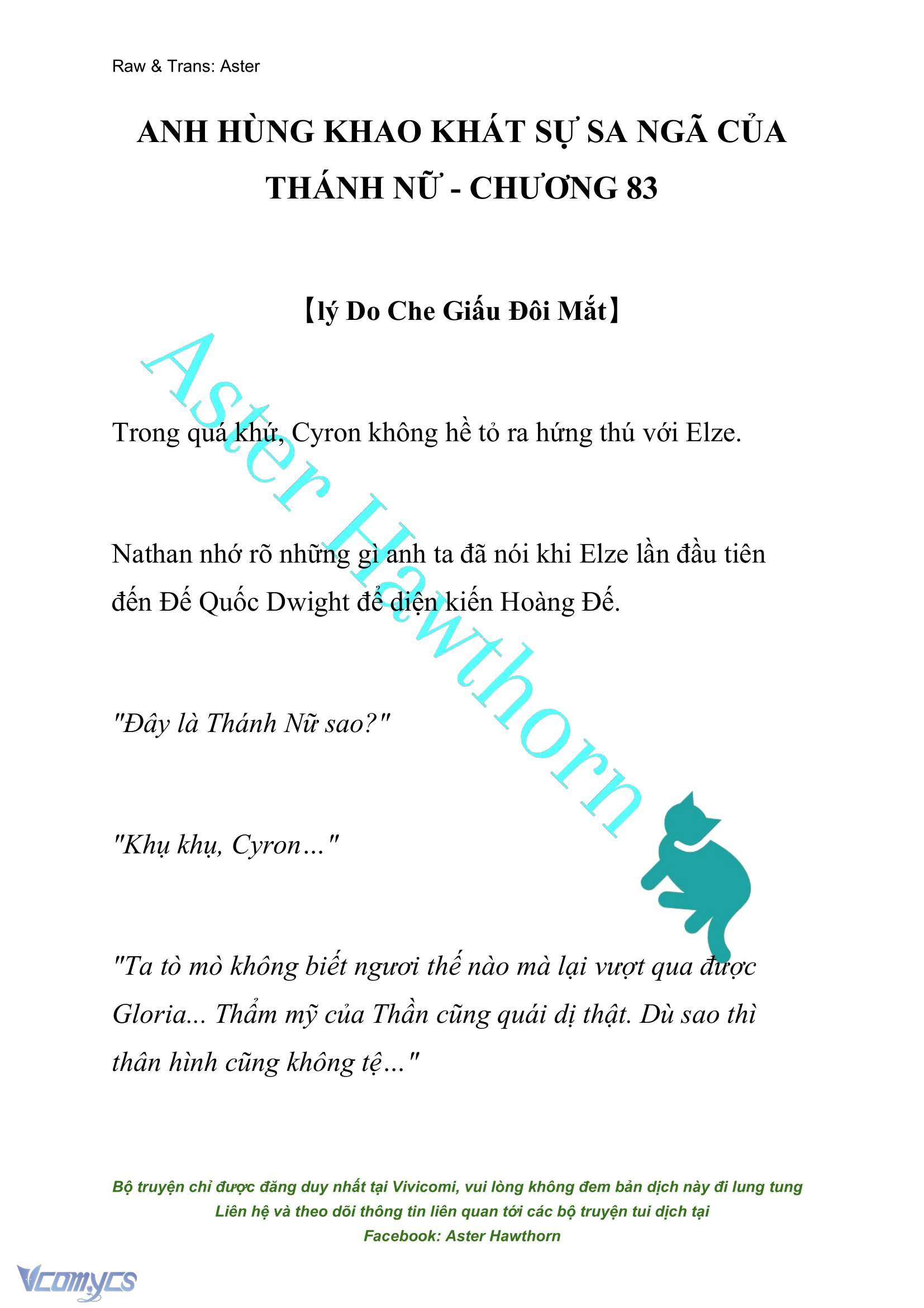 [NOVEL] Anh Hùng Khao Khát Sự Sa Ngã Của Thánh Nữ Chap 83 - Next Chap 84