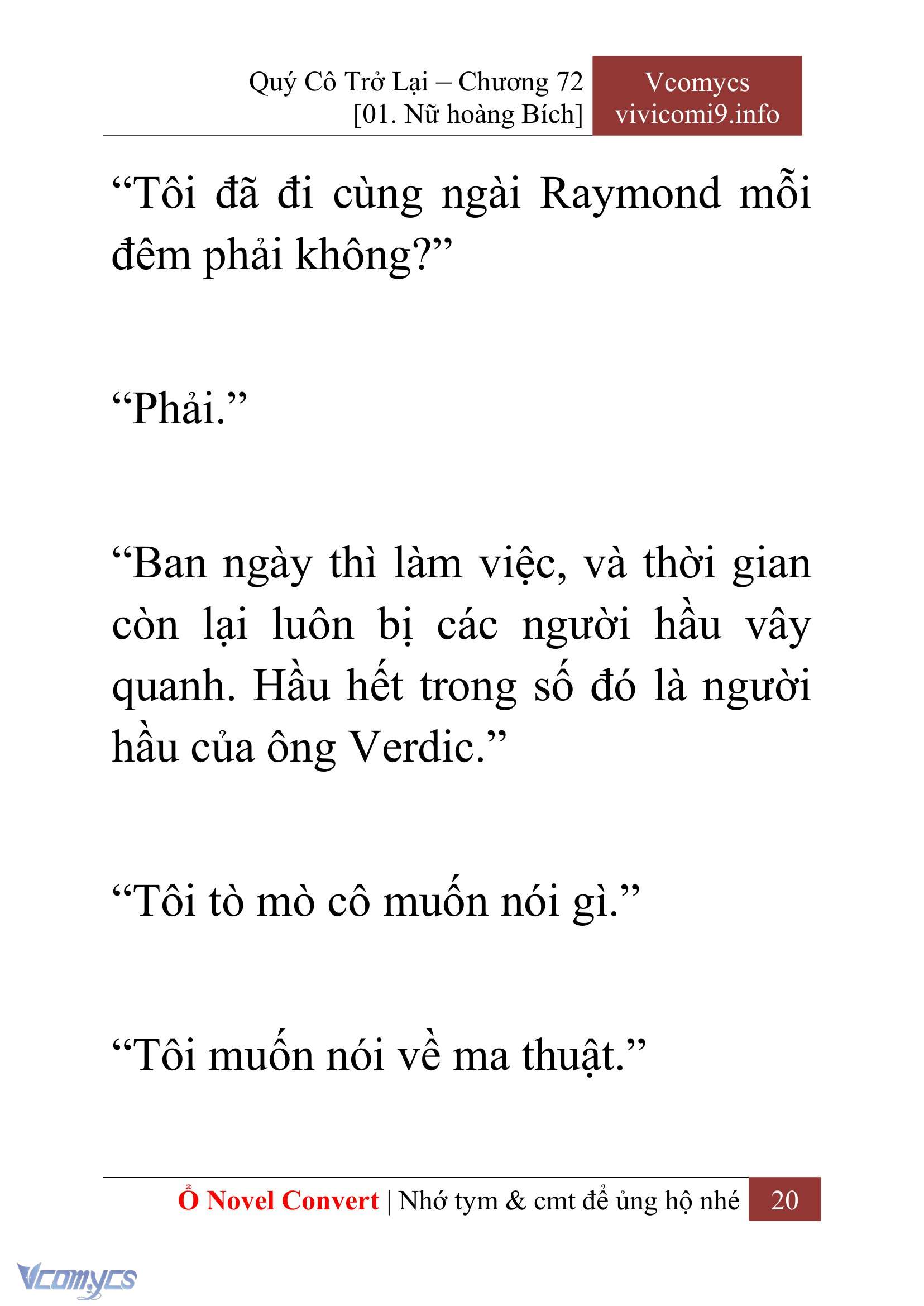 [Novel] Quý Cô Trở Lại Chap 72 - Next Chap 73