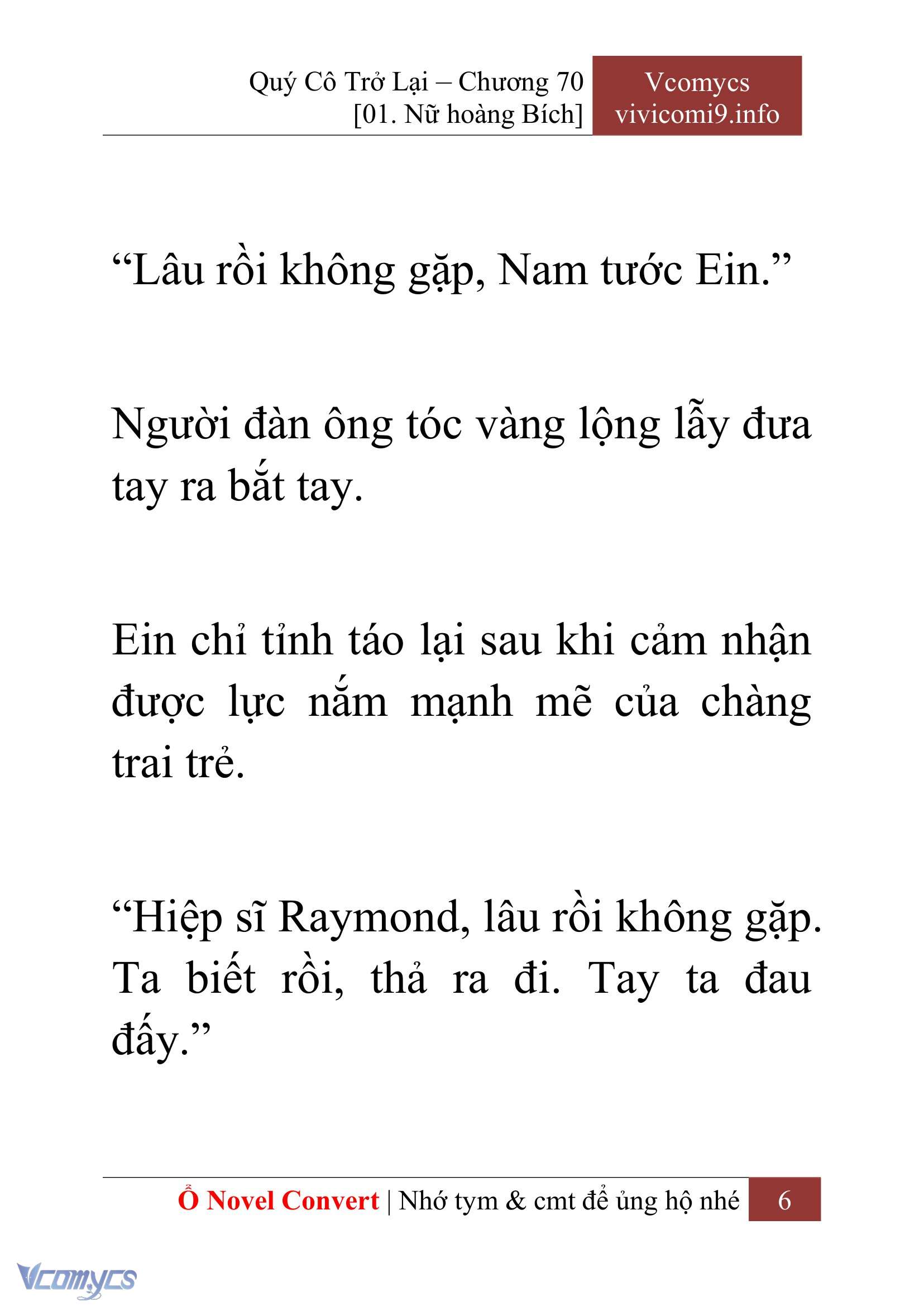 [Novel] Quý Cô Trở Lại Chap 70 - Next Chap 71