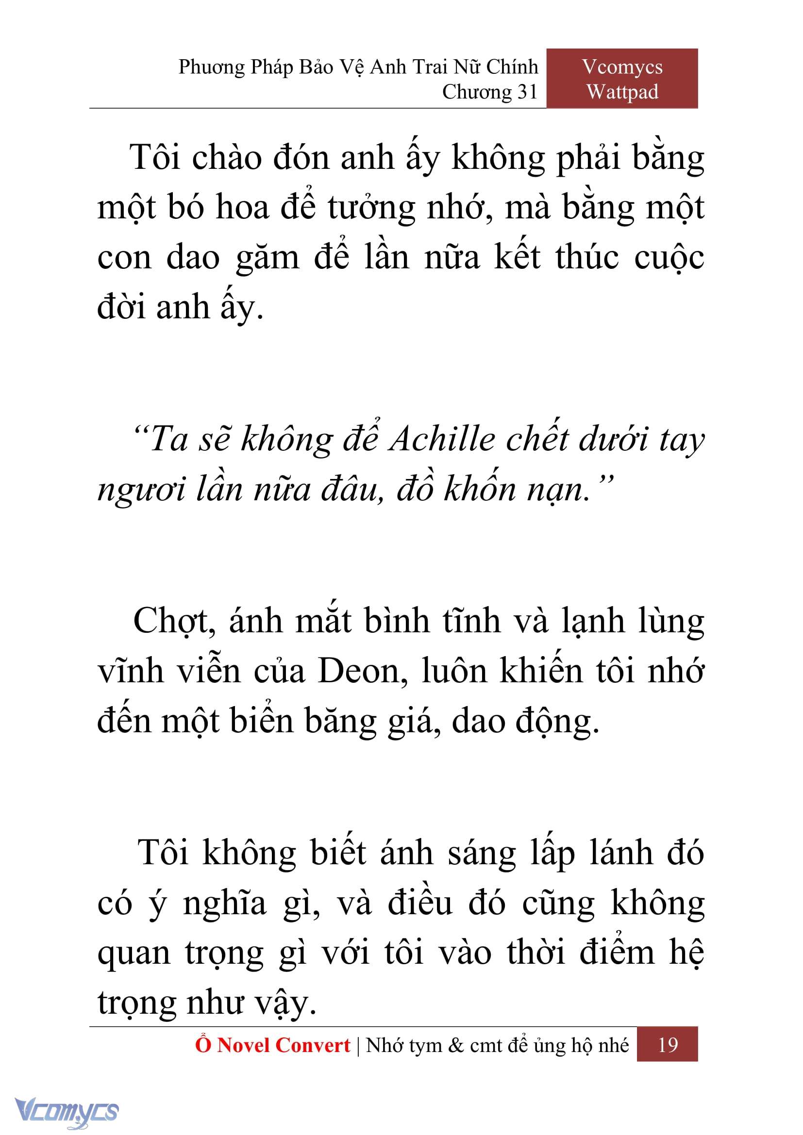 [Novel] Phương Pháp Bảo Vệ Anh Trai Nữ Chính Chap 31 - Next Chap 32