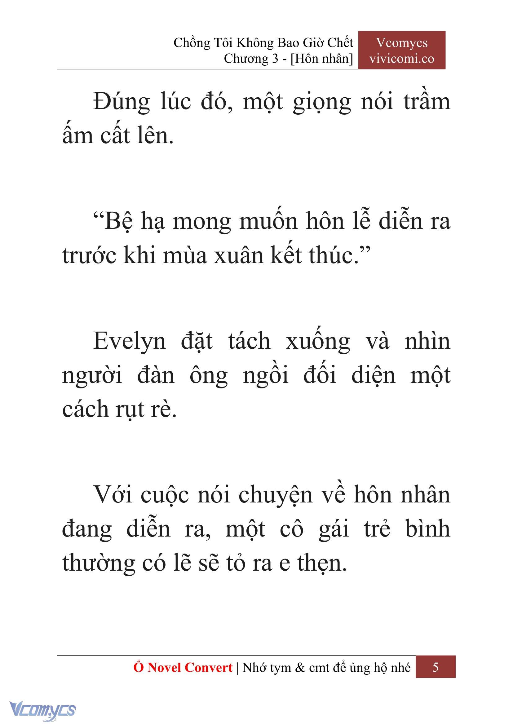 [Novel] Chồng Tôi Không Bao Giờ Chết Chap 3 - Next Chap 4